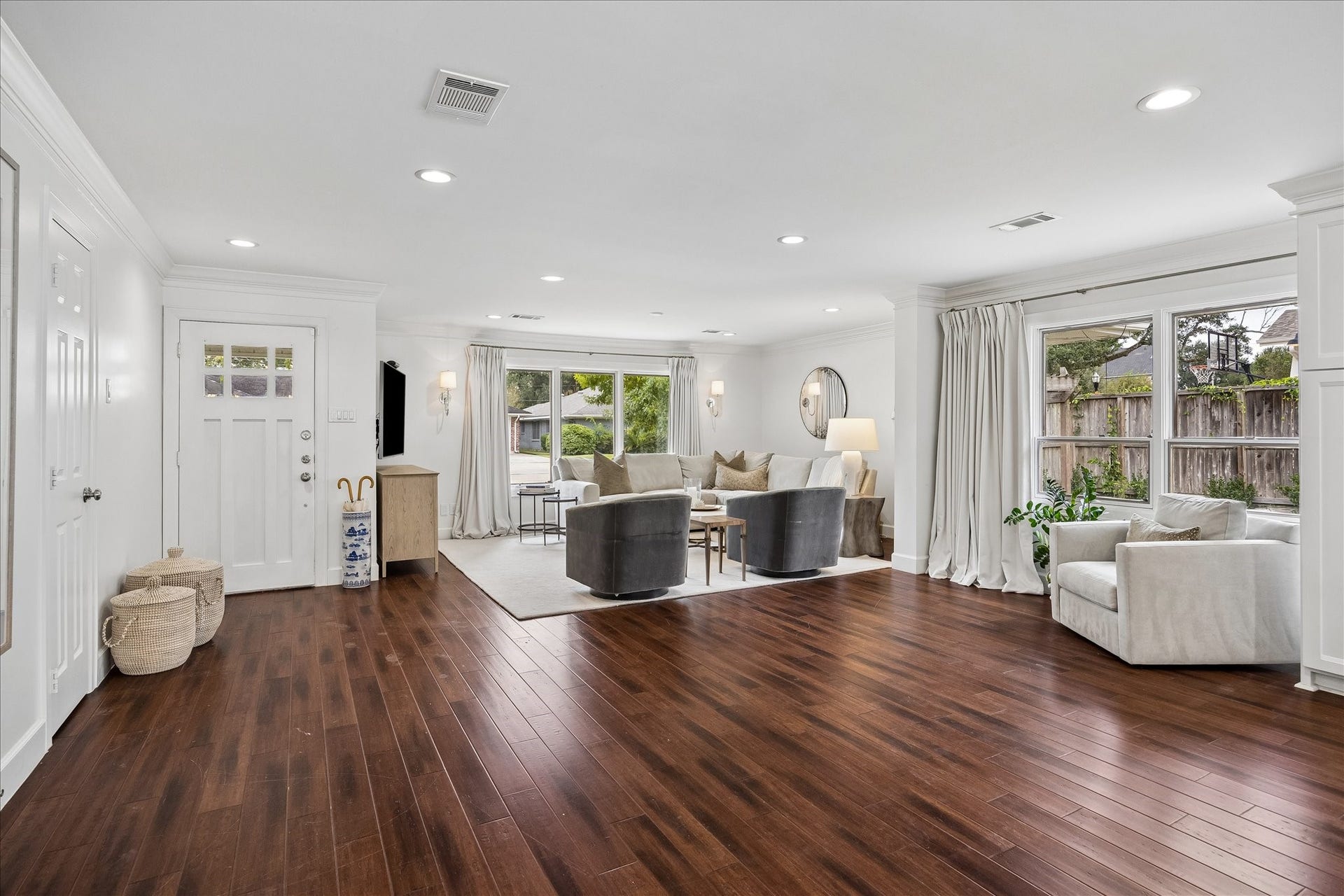 3702 Linkwood Drive, Houston, TX 77025 Bamboo flooring throughout the living spaces - lovely natural light and drapery on all of the windows.