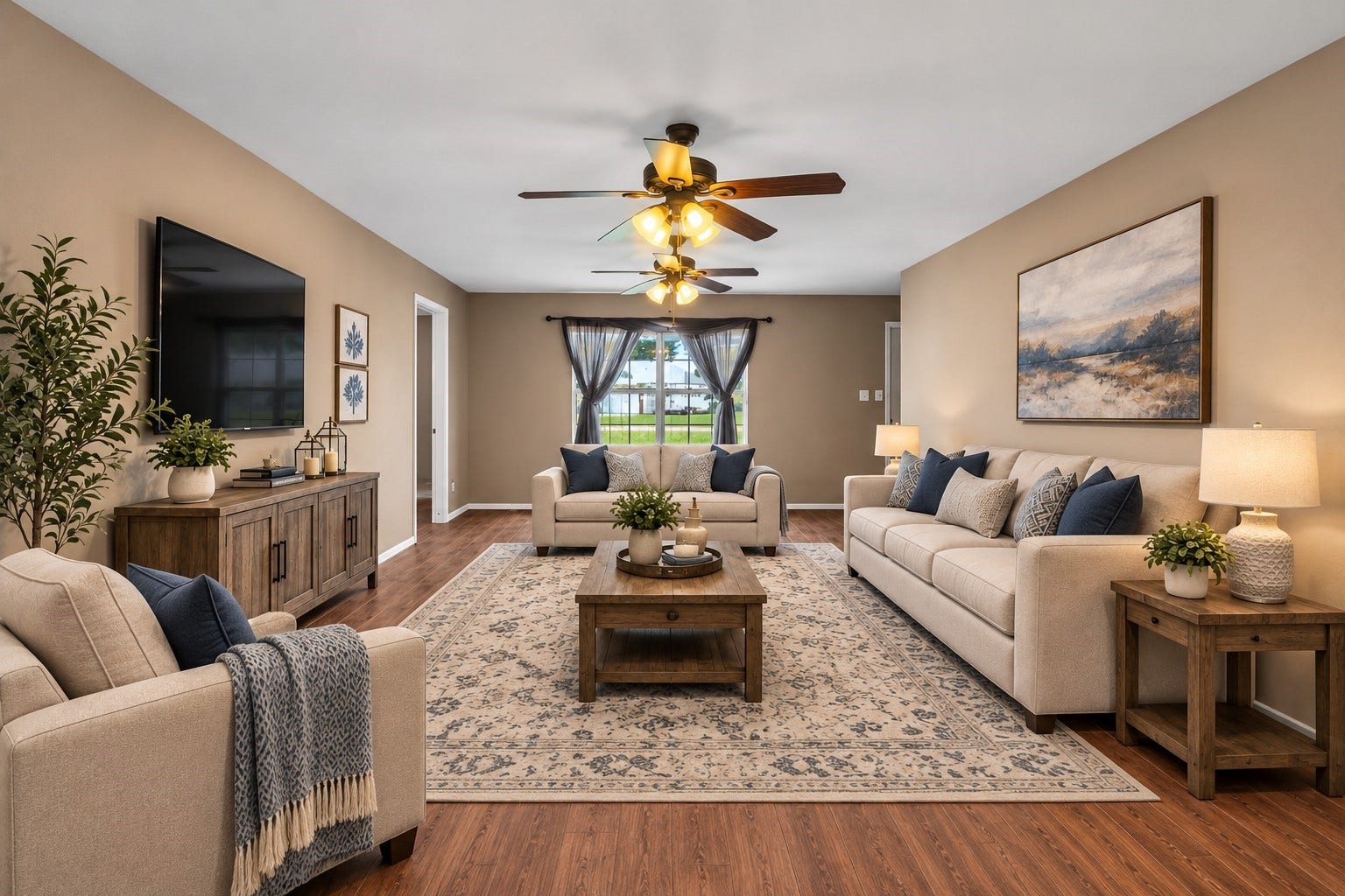 7228 Avenue R, Santa Fe, TX 77510 Virtually staged living room.