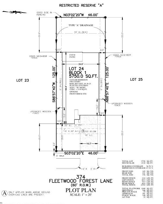 374 Fleetwood Forest Lane, Montgomery, TX 77356 374 Fleetwood Forest Lane Preliminary Plot Plan