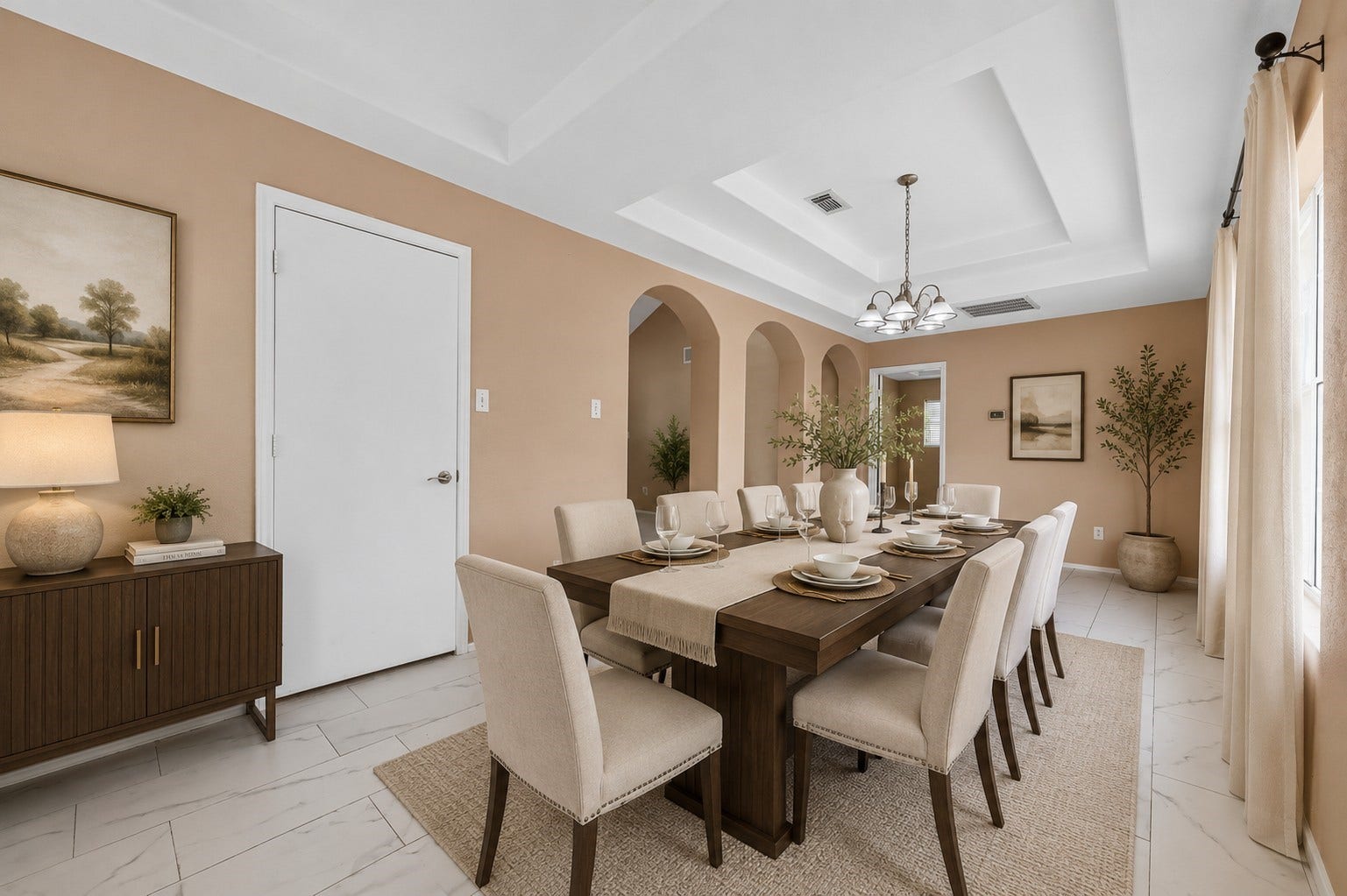 Large dining room open to the family room, creating the perfect layout for effortless entertaining and everyday living.