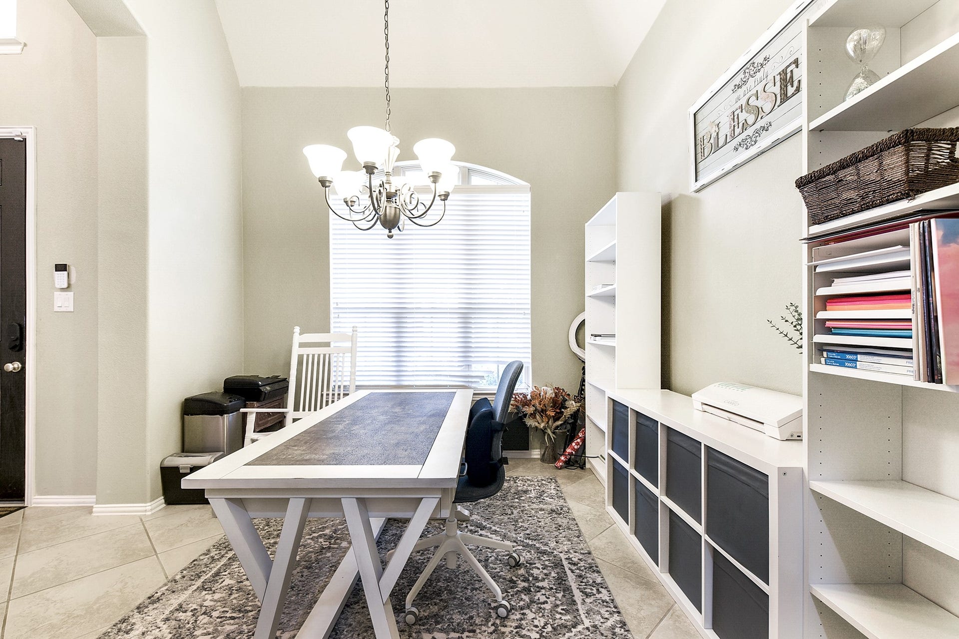 From the front door, to the right is the formal dining room, which makes a great office space or additional seating area with views of the front yard. The breakfest room is over-sized on this home.