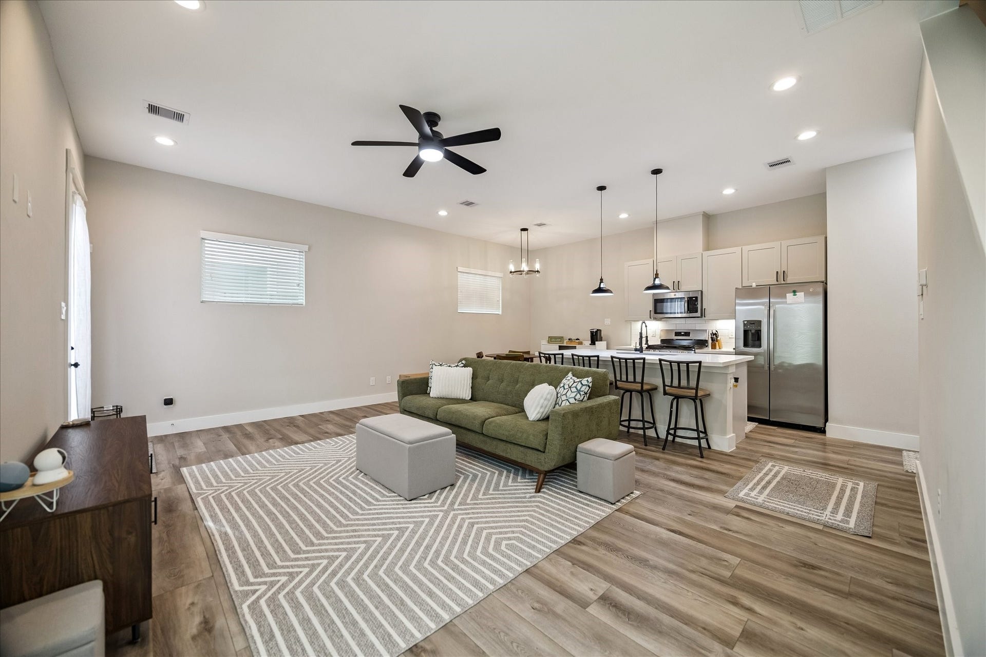 1193 W Tidwell Road, Houston, TX 77091 1st floor living, high ceilings and natural light. FULLY FURNISHED - generator, and appliances included.