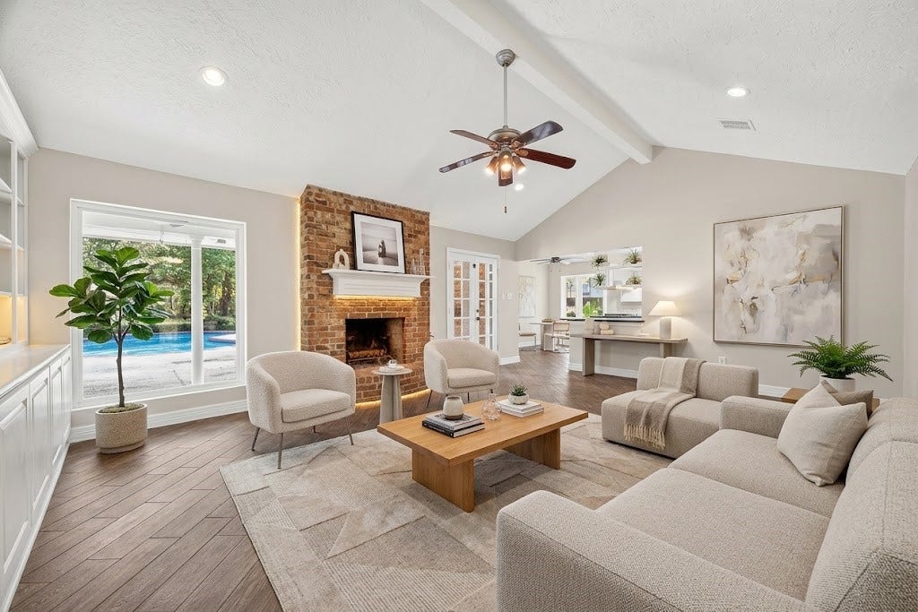 16814 Creeksouth Road, Houston, TX 77068 Family Room is Virtually Staged.