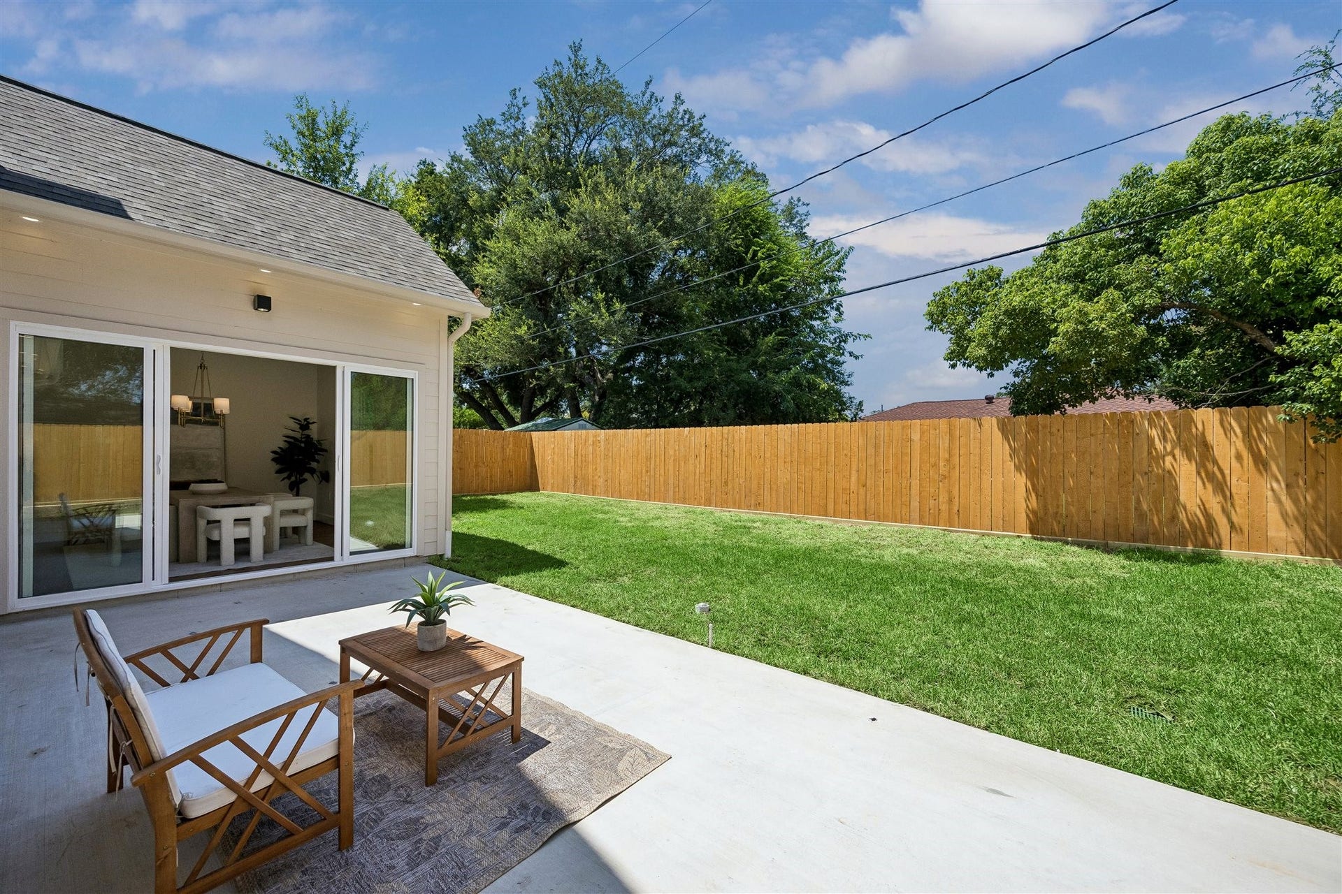 Large outdoor patio where outdoor kitchen will be built. See rendering.