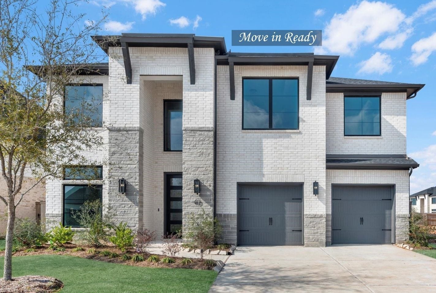 413 Harvest Moon Drive, Katy, TX 77493 Move in Ready. Westin Homes *New Construction* Avery II Plan. Grass is digitally enhanced.
