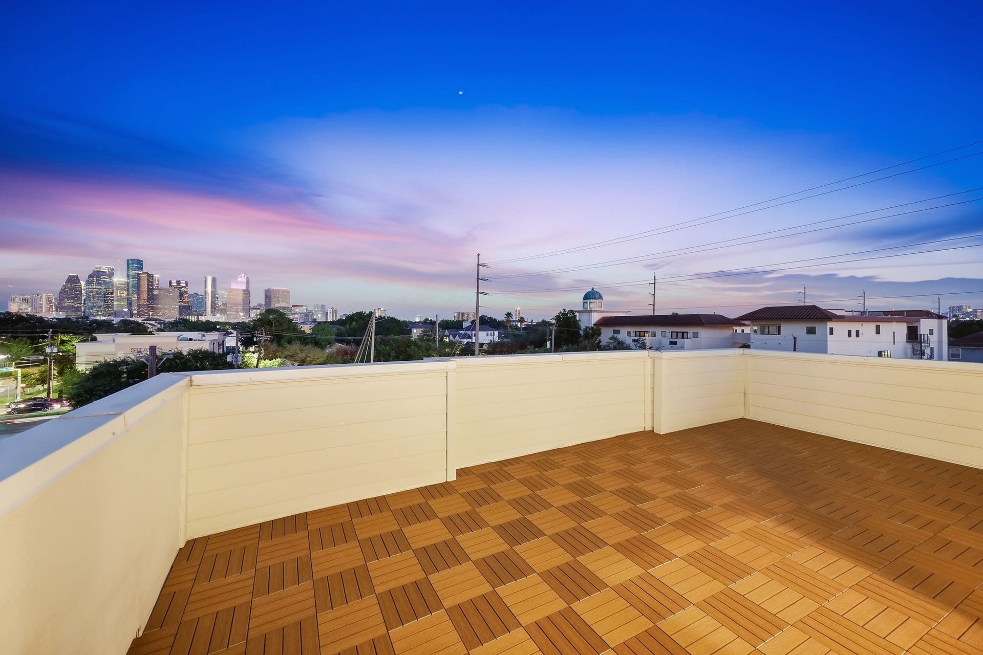 1110 Peden Street, #A or B, Houston, TX 77006 Amazing downtown views from a very spacious 4th floor terrace. Stubbed for natural gas and electrical needs.