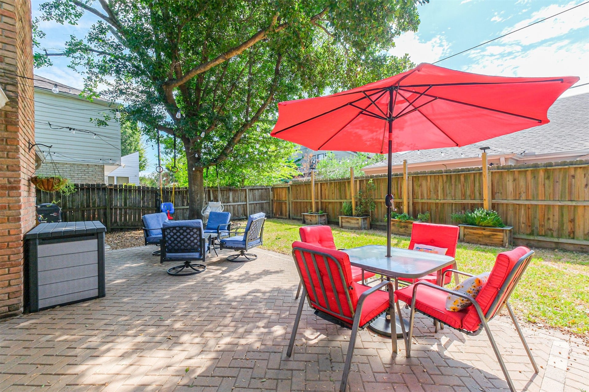 14211 Swiss Hill Drive, Houston, TX 77077 Out back is a patio with stone pavers where you can enjoy this beautiful Fall weather!
