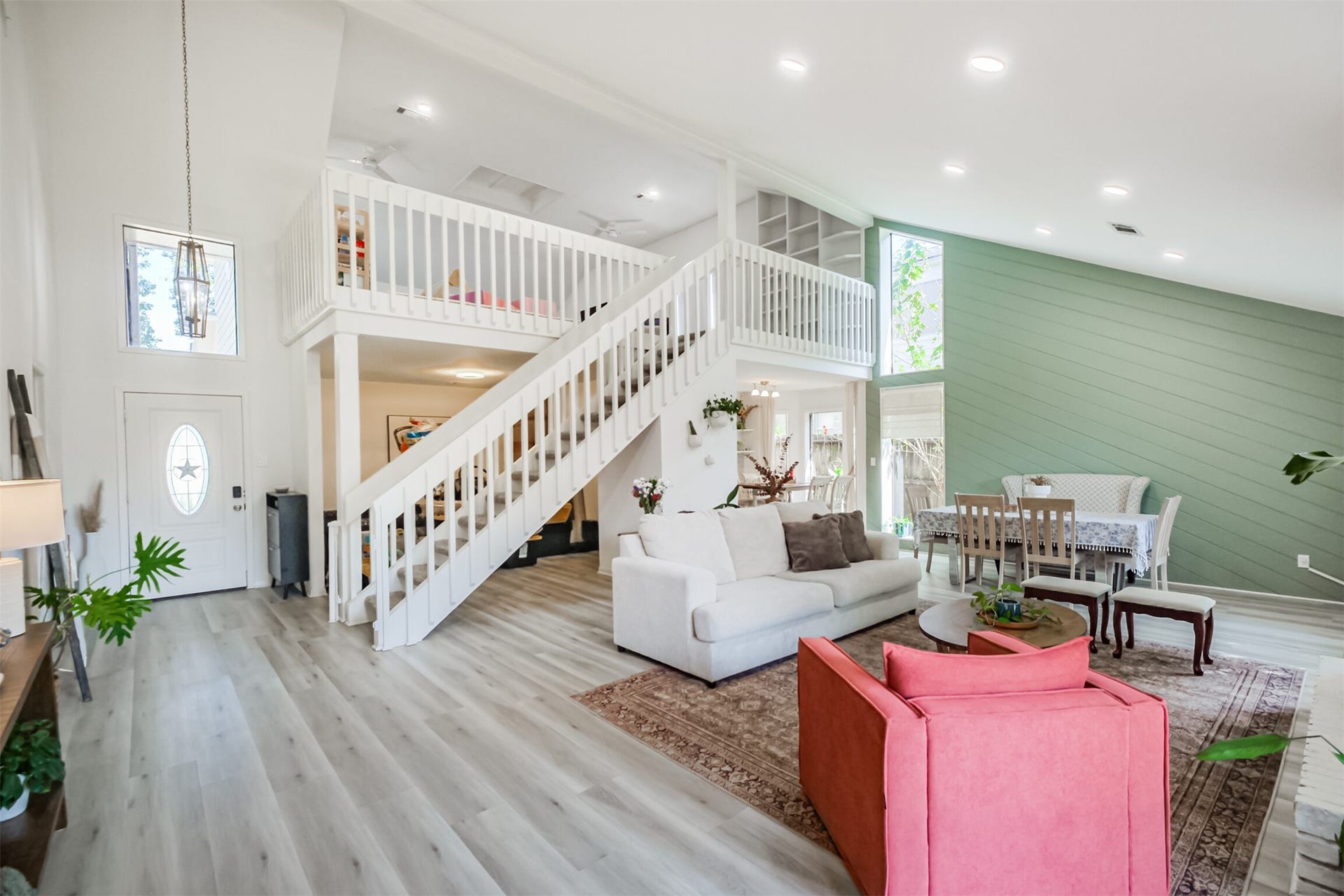14211 Swiss Hill Drive, Houston, TX 77077 From this angle you can see the game room upstairs is open to the family room.