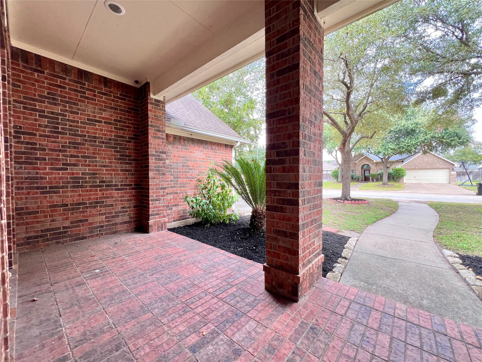 View of the front yard from the front entry door