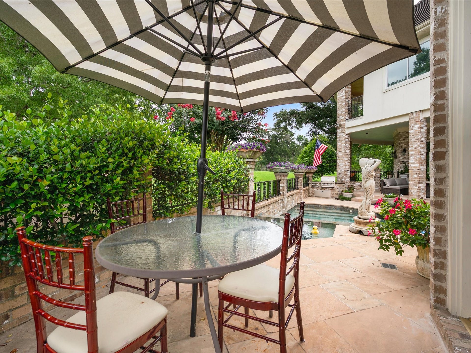 Generous patio spaces offer endless possibilities for additional seating, creating inviting areas to dine, relax, and enjoy the beautiful surroundings.