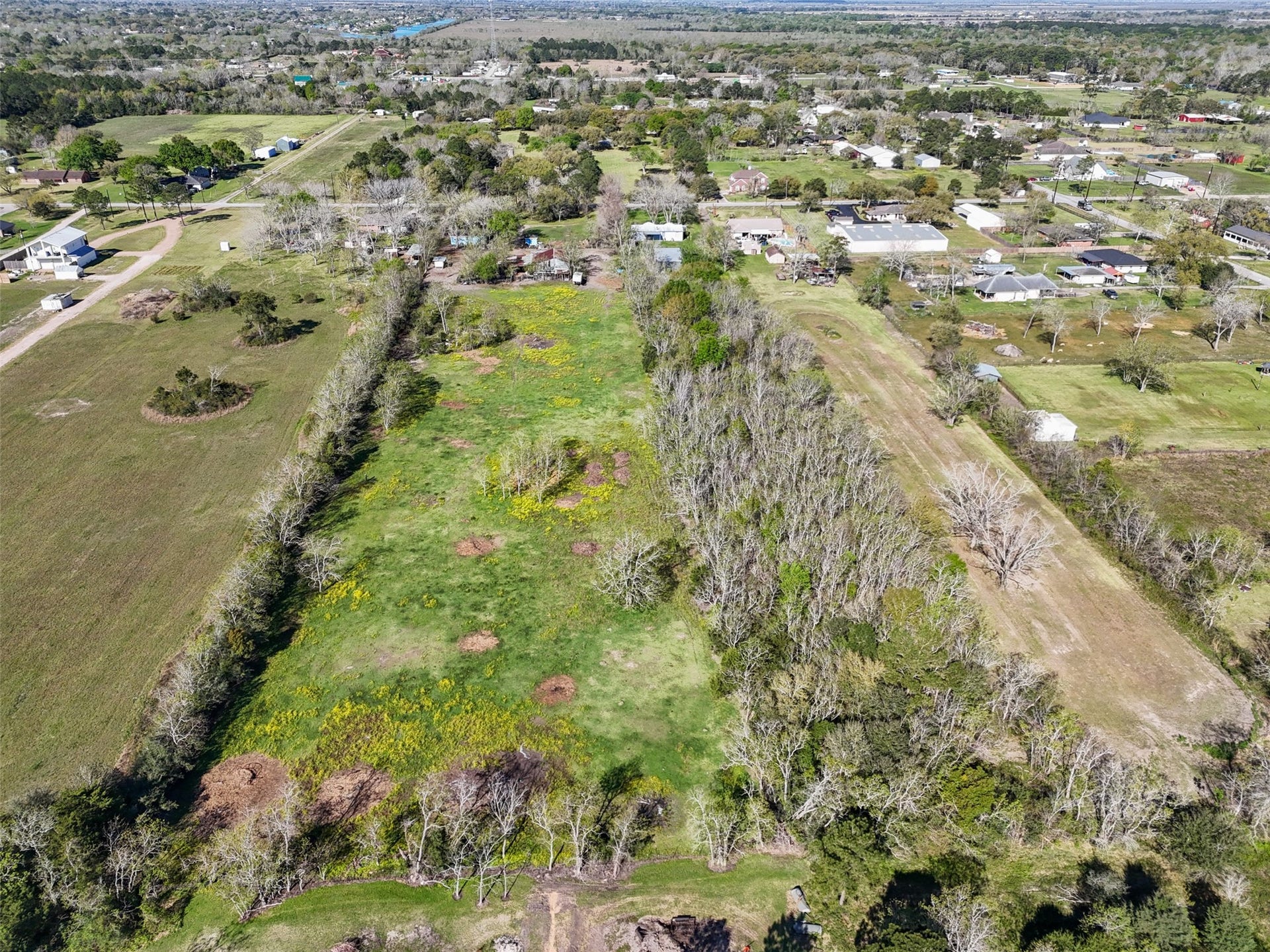 1227 Ave L, Santa Fe, TX 77510 Aerial view from back of property