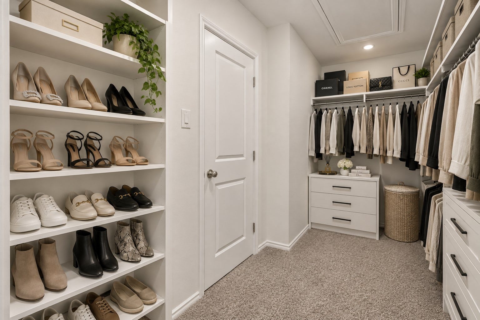 31214 Carmelas Landing Drive, Fulshear, TX 77441 Virtually staged primary closet to show space usage