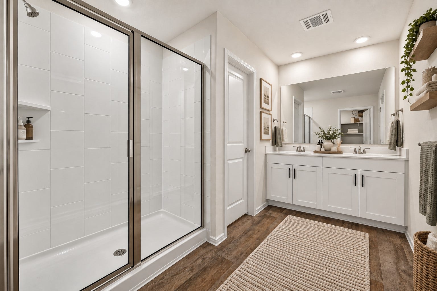 31214 Carmelas Landing Drive, Fulshear, TX 77441 Virtually staged primary bathroom to show space usage.
