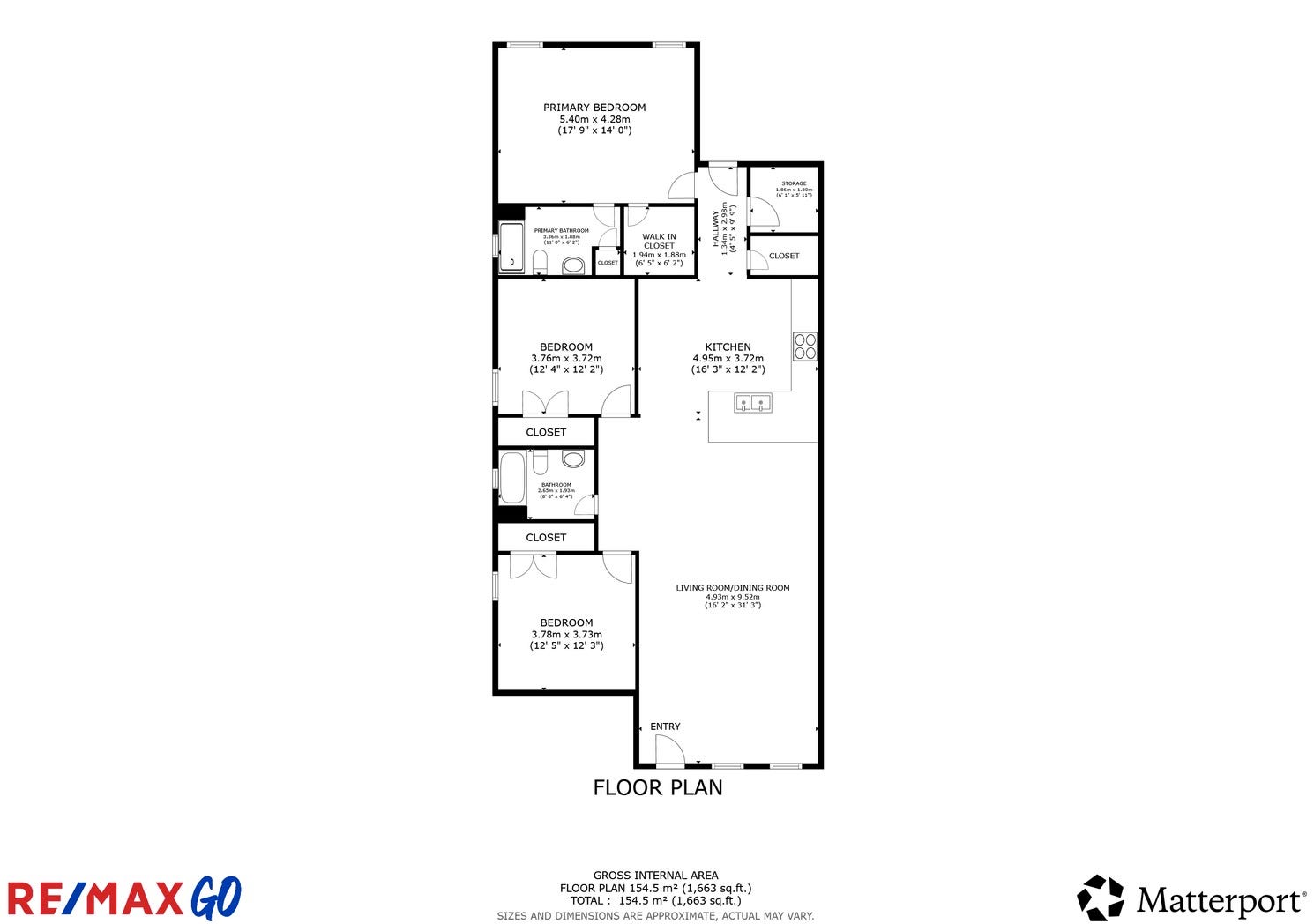8709 Wheatley Street, Houston, TX 77088 Unit A: Floor plan featuring 3 bedrooms, 2 full bathrooms, and an open-concept living area.