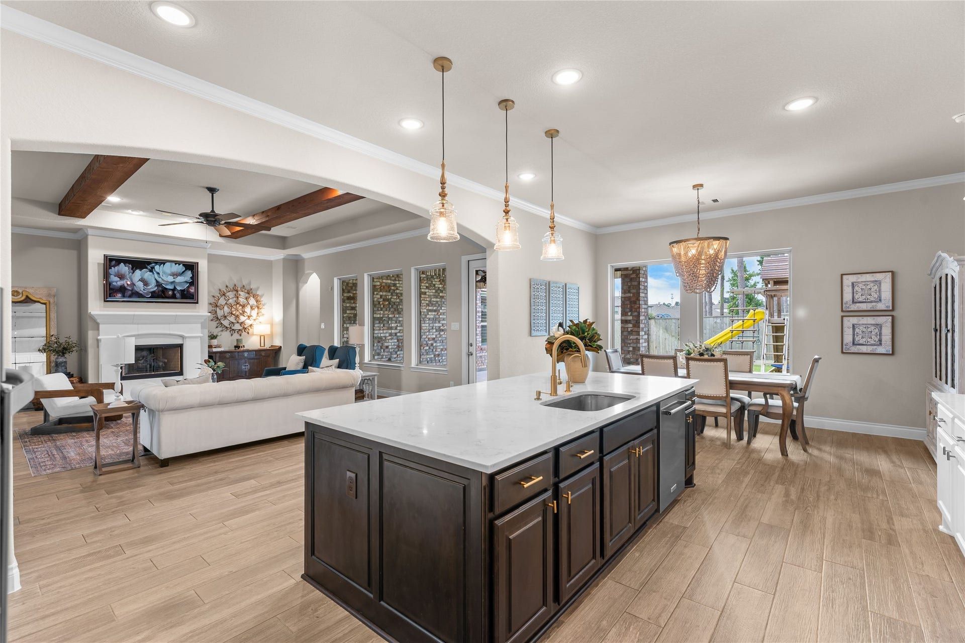 40803 Mostyn Drive, Magnolia, TX 77354 Spacious kitchen seamlessly connected to the main living and dining areas