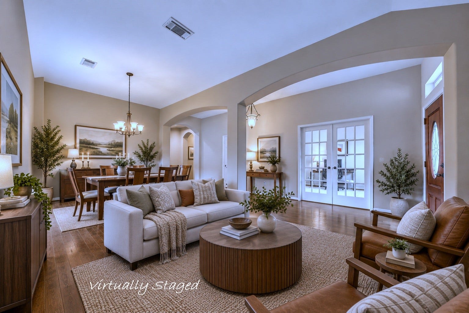 1859 Pembrook Circle, Conroe, TX 77301 Front living room & formal dining VIRTUALLY STAGED yet naturally spaced. What a wonderful space to greet guests.