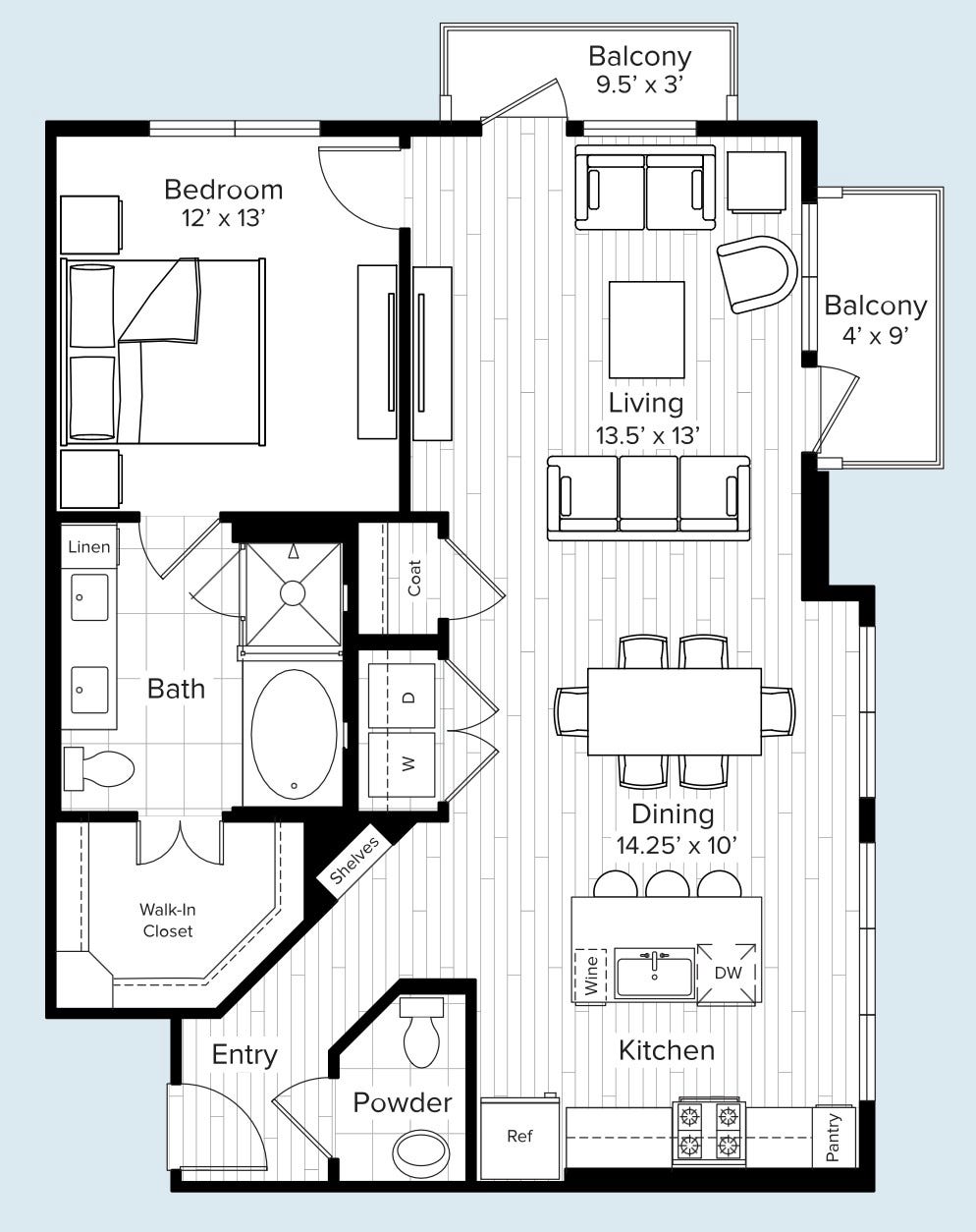 180 Malone Street, #2317, Houston, TX 77007 Enjoy double balconies! 1 bedroom and 1.5 bathroom.