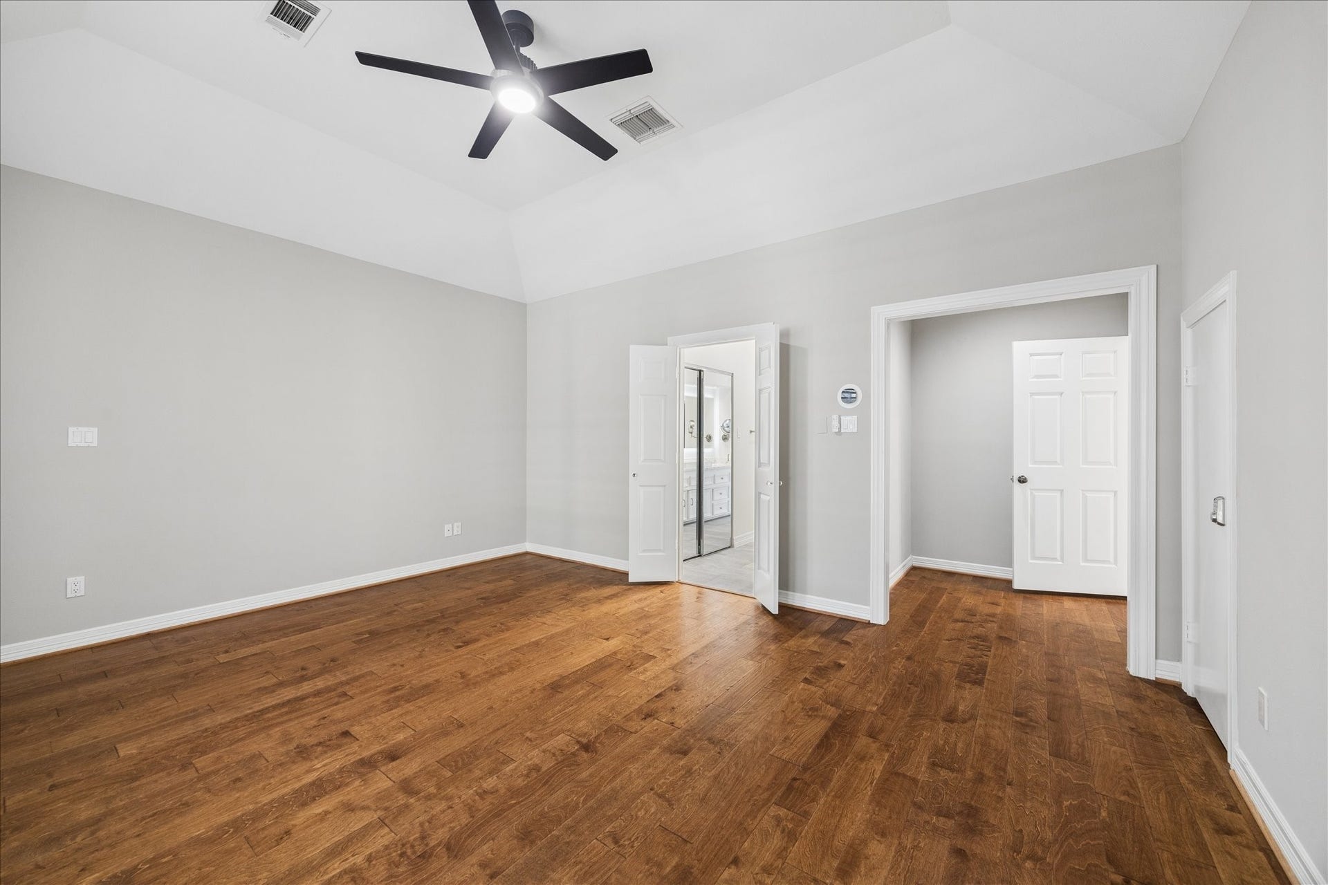 The master bedroom has a hidden closet for your valuables.