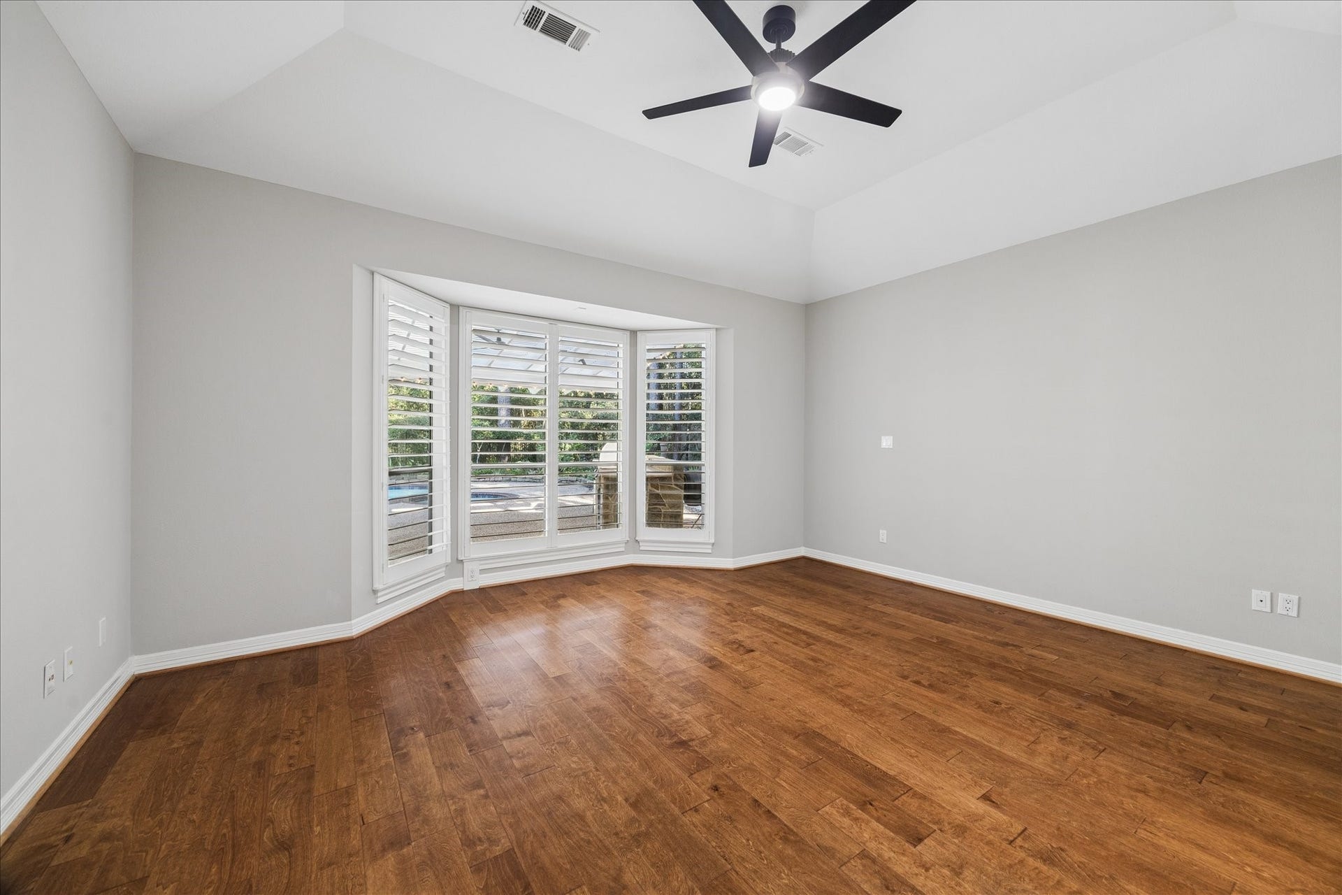 This master bedroom features privacy, views, spaciousness a real retreat concept.
