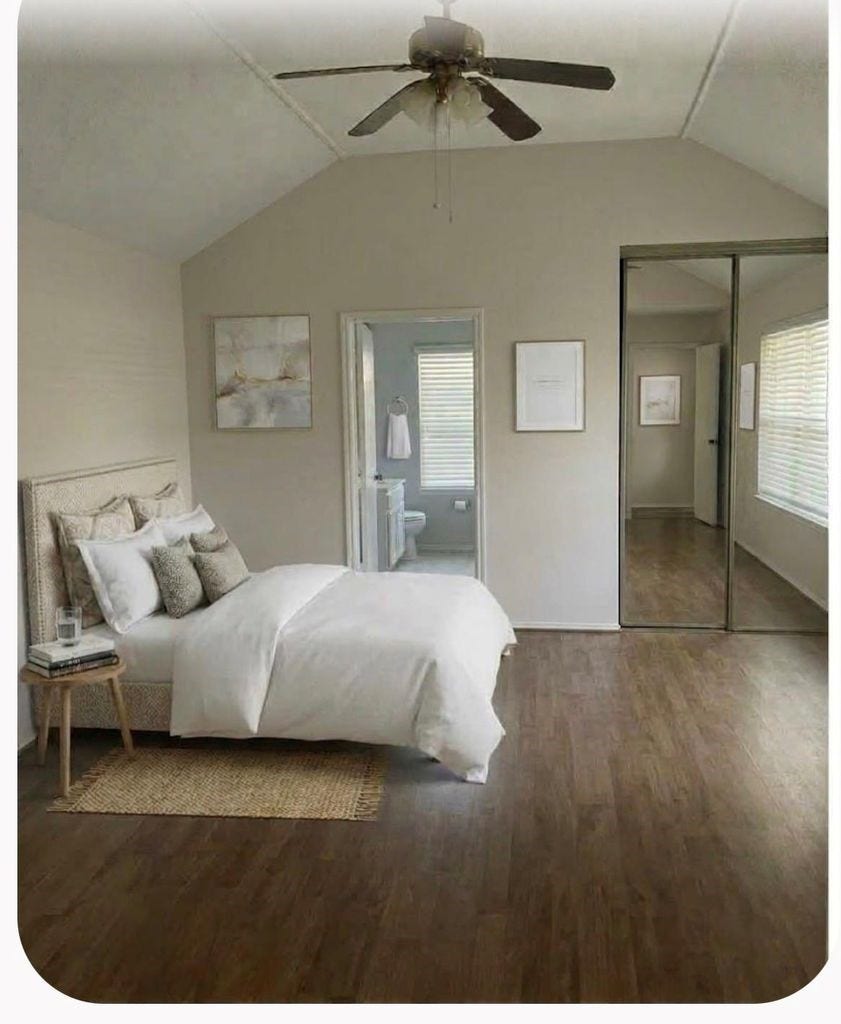 AI idea of decorating primary bedroom