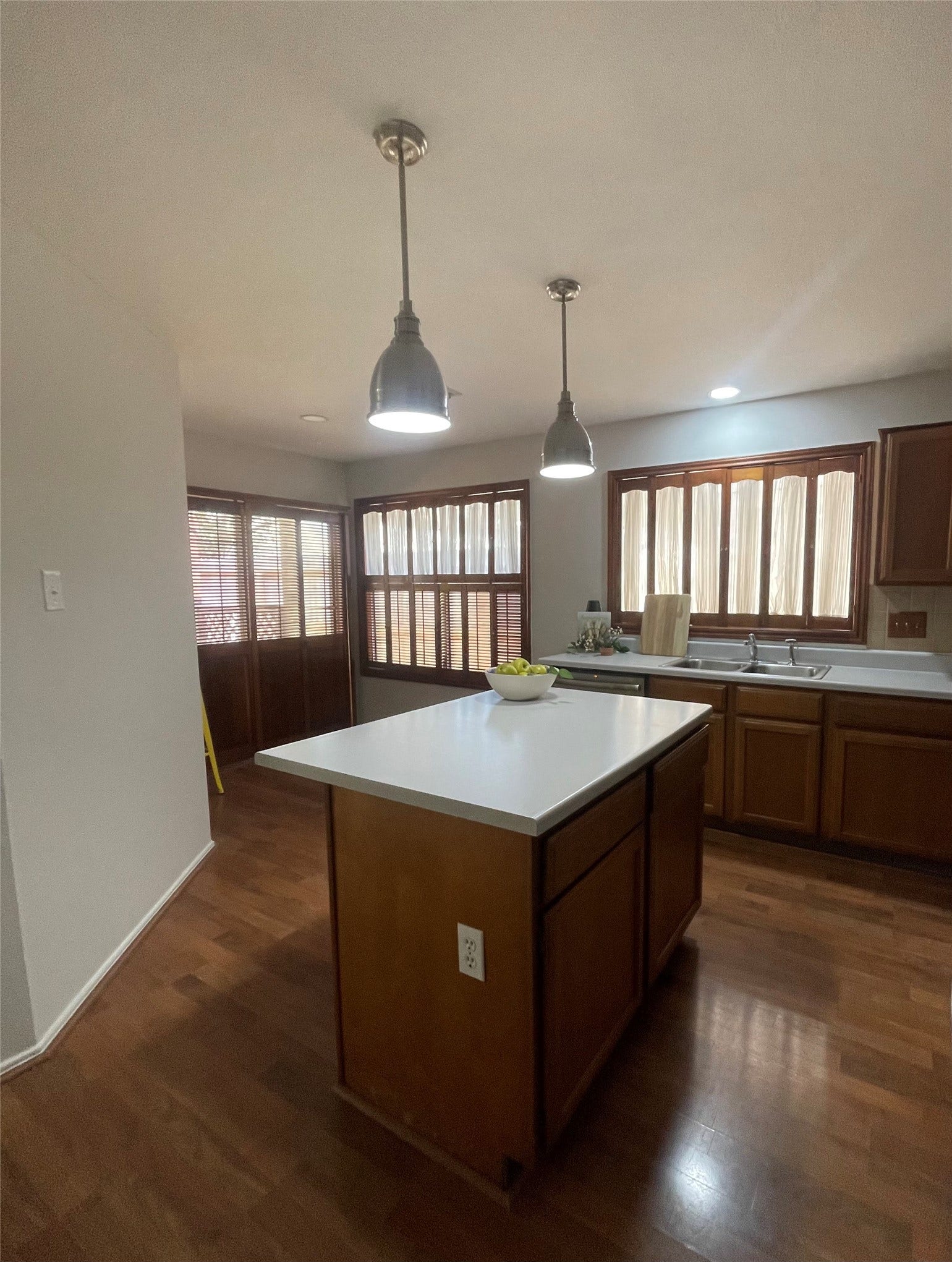 View of kitchen from living room