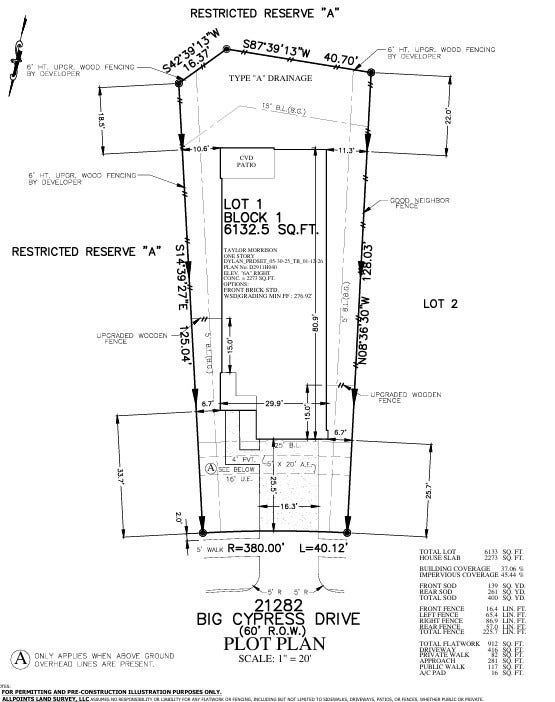 21278 Big Cypress Drive, Montgomery, TX 77356 21278 Big Cypress Drive Preliminary Plot Plan
