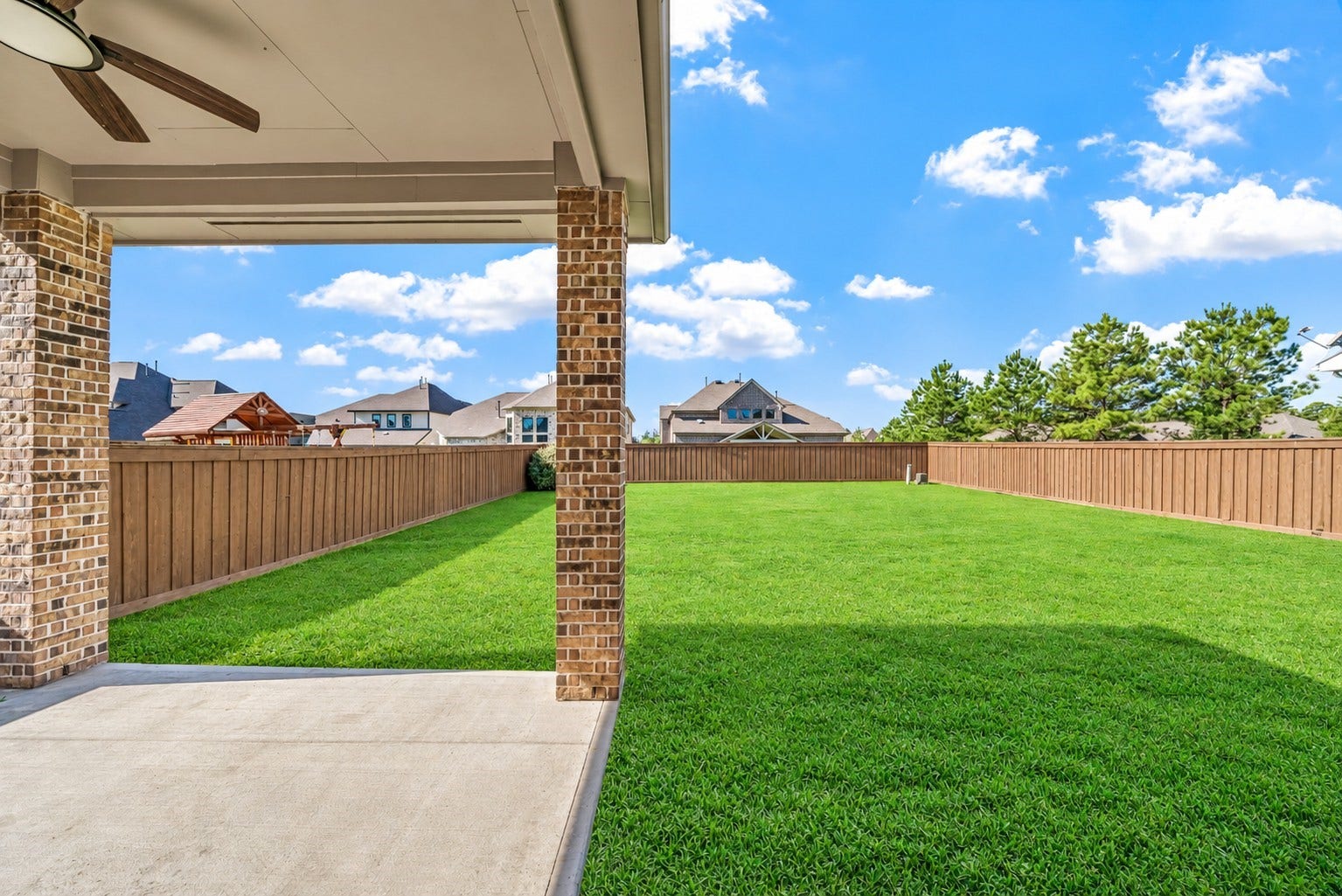 27106 Spanish Wind Court, Magnolia, TX 77354 Covered patio in backyard!