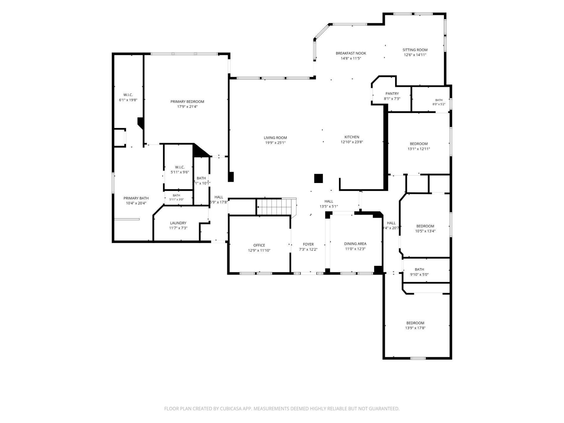 12606 Whitney Court, Magnolia, TX 77354 First-floor layout highlights the spacious primary suite, secondary bedrooms, home office, sunroom and open living areas.