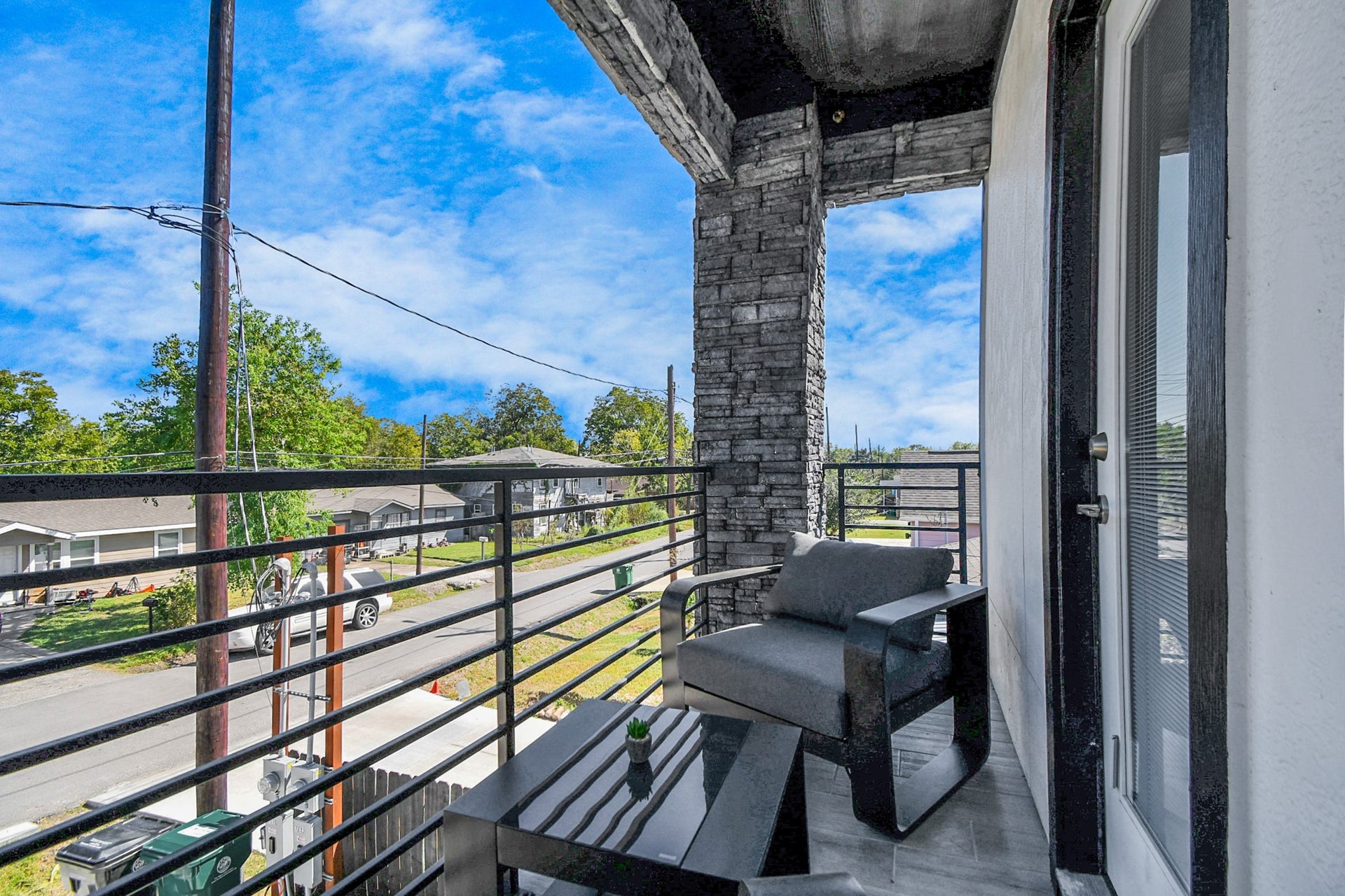 7812 Jester Street, Houston, TX 77051 Step outside to a private balcony sized for relaxed lounging, where the vantage point offers a pleasant view across the surrounding streetscape.