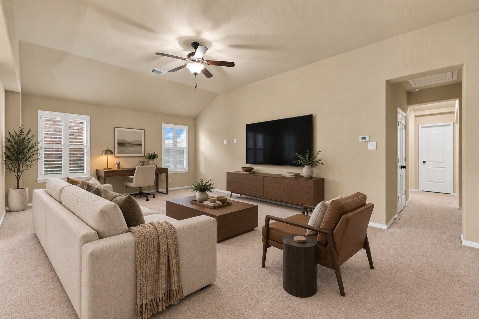 7343 Meadowcroft Boulevard, Sugar Land, TX 77479 Experience the perfect space for entertaining in this virtually rendered second floor living area that can also be used as a game room, playroom or office!