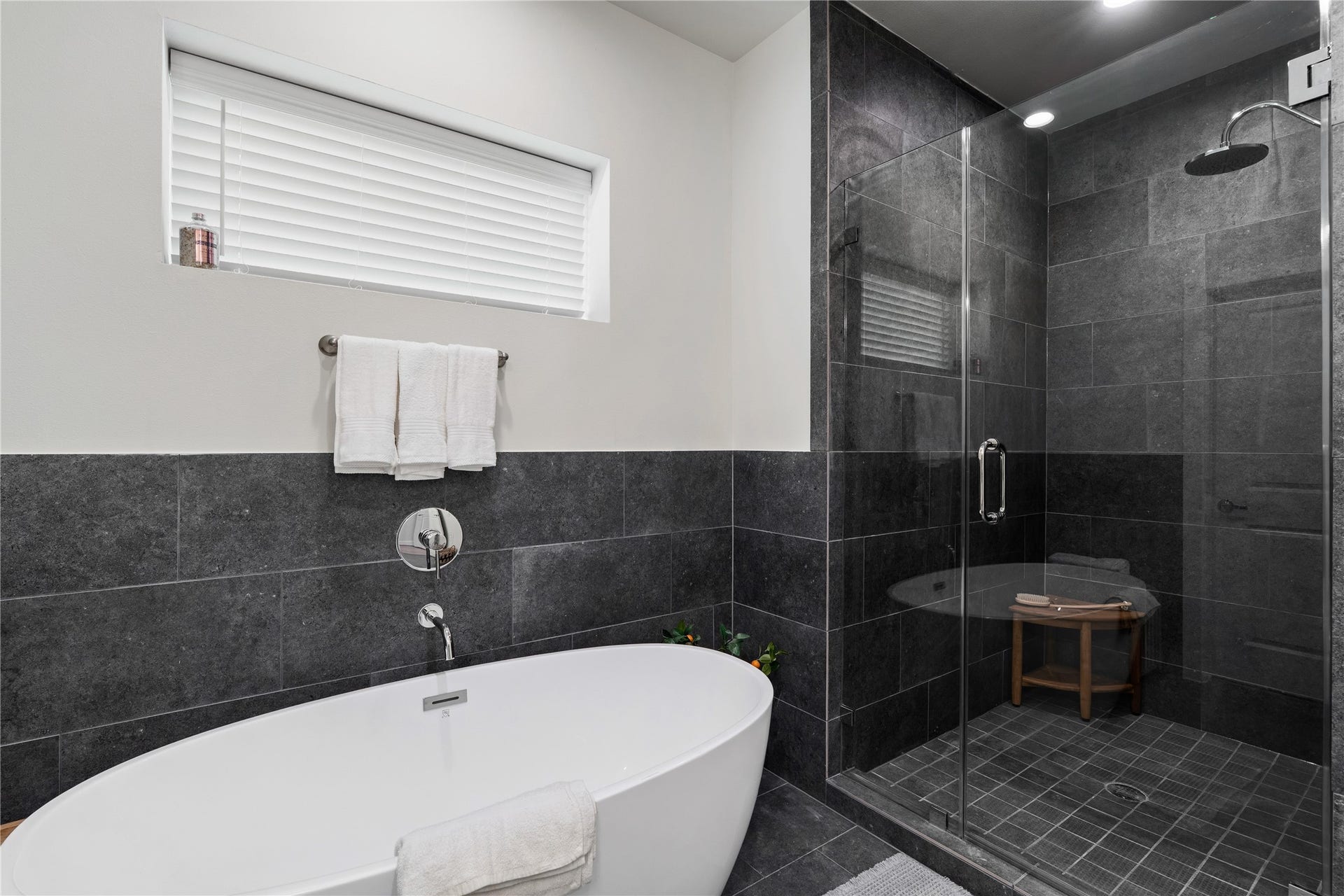 3925 Willowbend Point Drive, Houston, TX 77025 Representative photo showing the communitys model home primary bathroom. Layout and selections may vary.