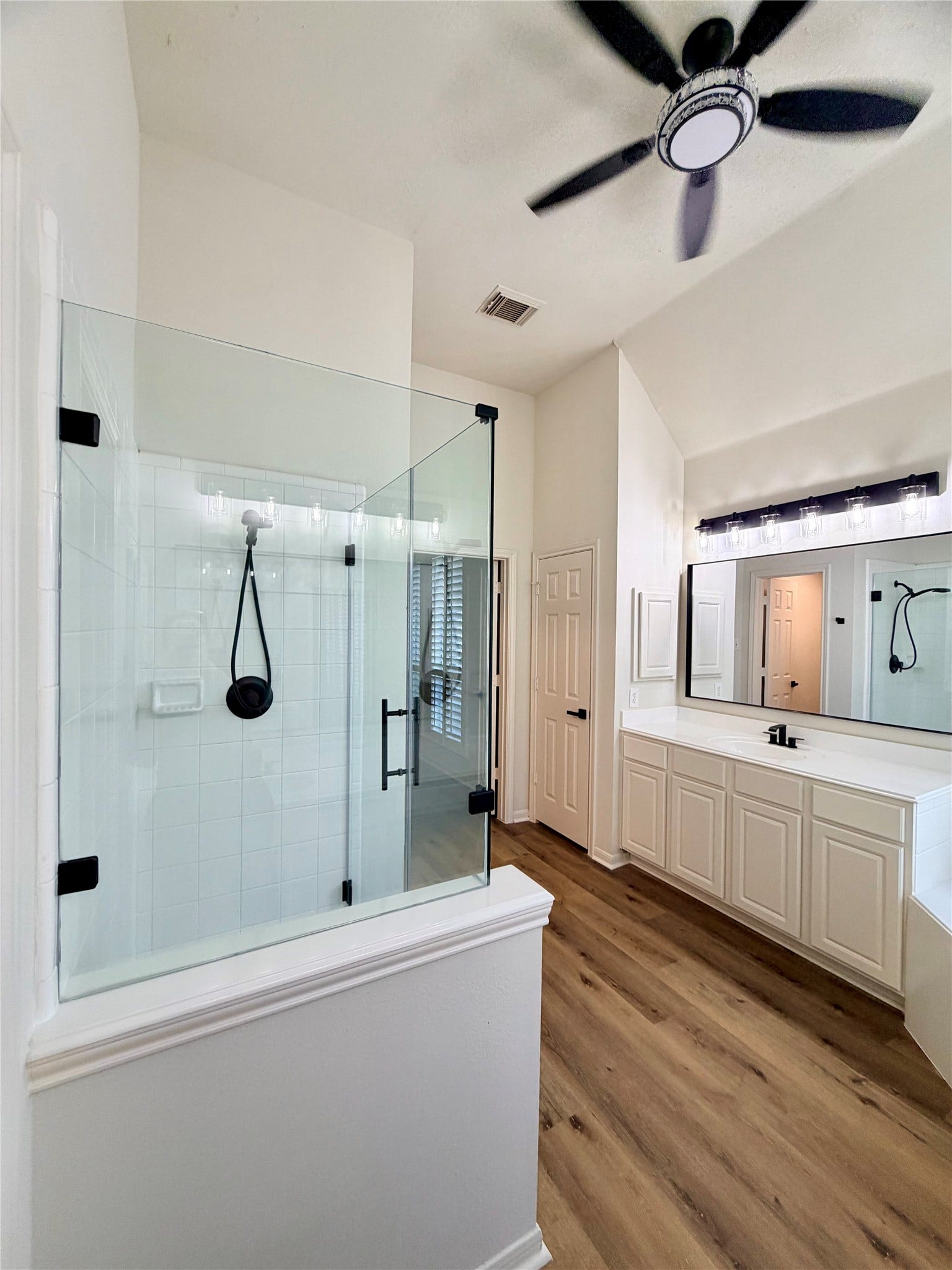 20434 Long Cypress Drive, Spring, TX 77388 Other view of Primary bathroom. All new fixtures, faucets, hardware & mirrors. This bathroom has a true linen closet & separate vanities (each w/ medicine cabinets