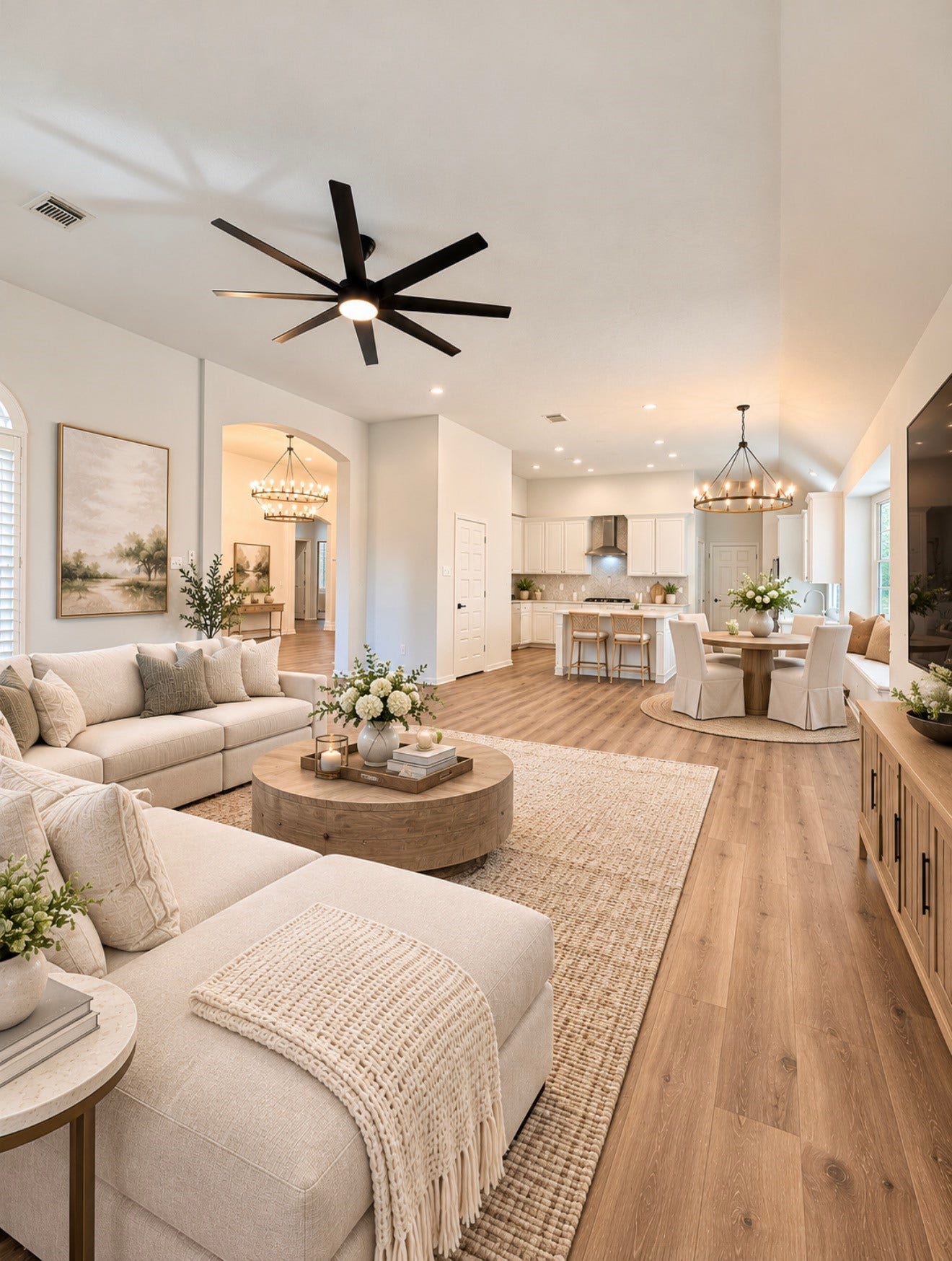 20434 Long Cypress Drive, Spring, TX 77388 AI of the full area from the family room to the breakfast area & kitchen
