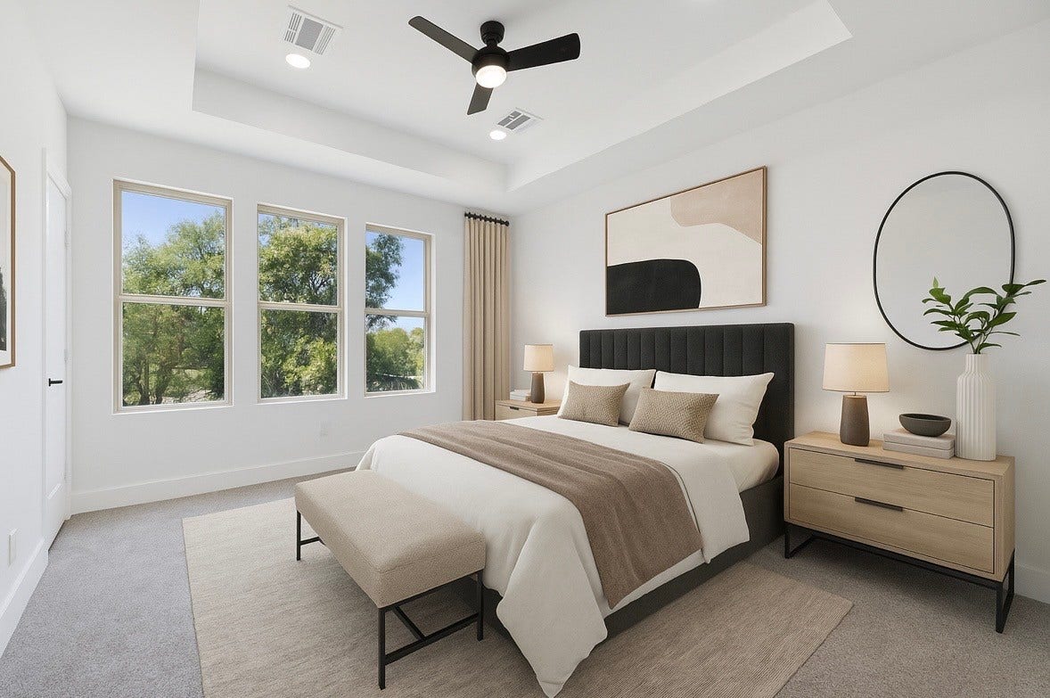 5316 Terry Street, Houston, TX 77009 Virtually staged primary bedroom
