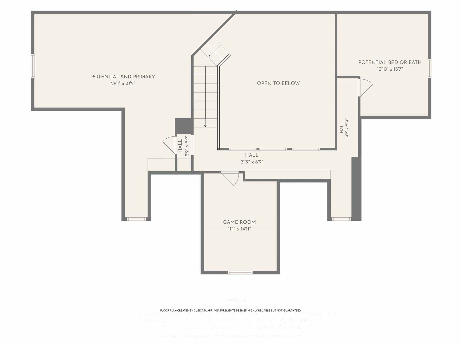 603 Renaldo Street, Dickinson, TX 77539 2nd floor dimensions (note the two extra 'potential' rooms, both with access to plumbing)
