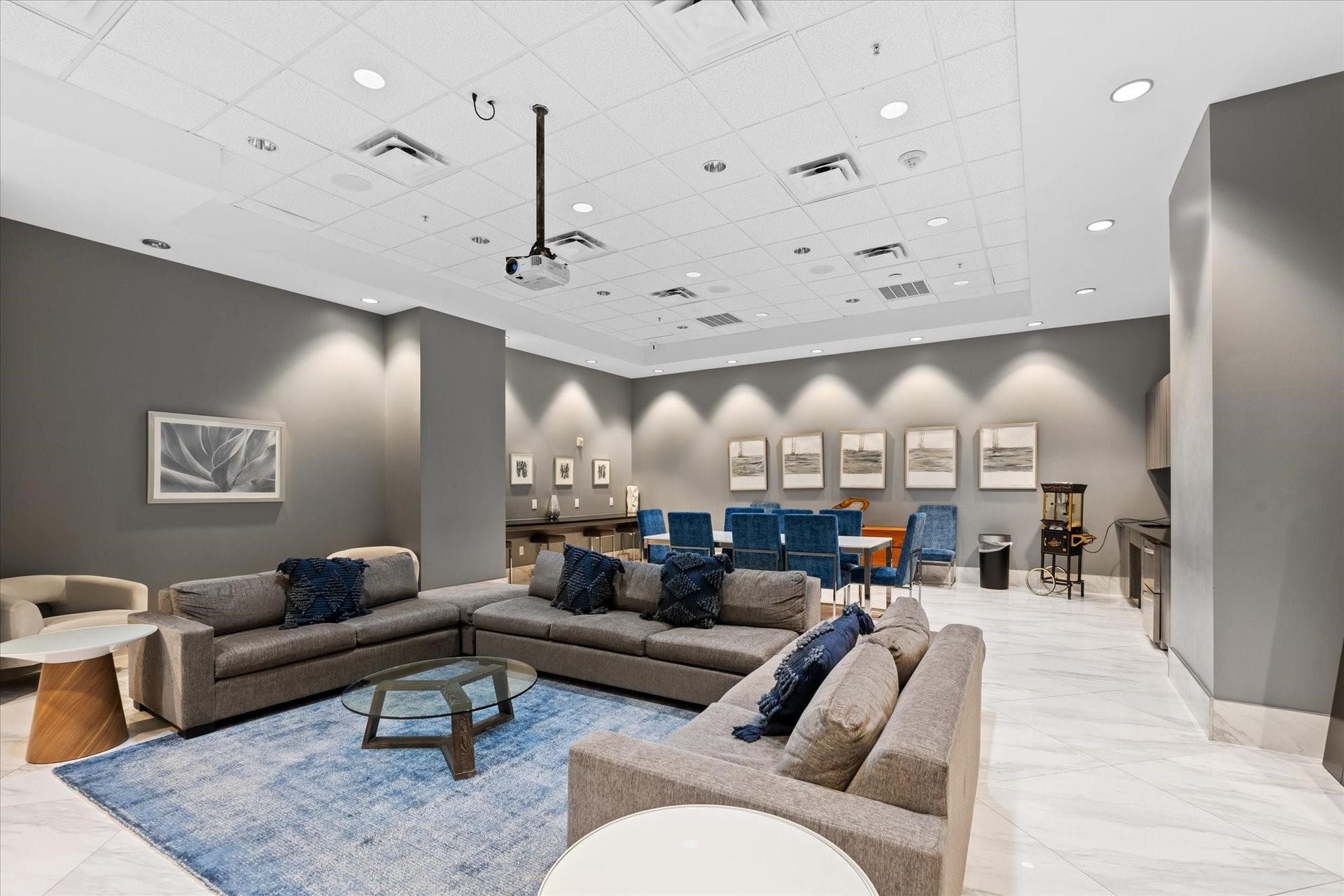 Theatre room can be reserved at the concierge station