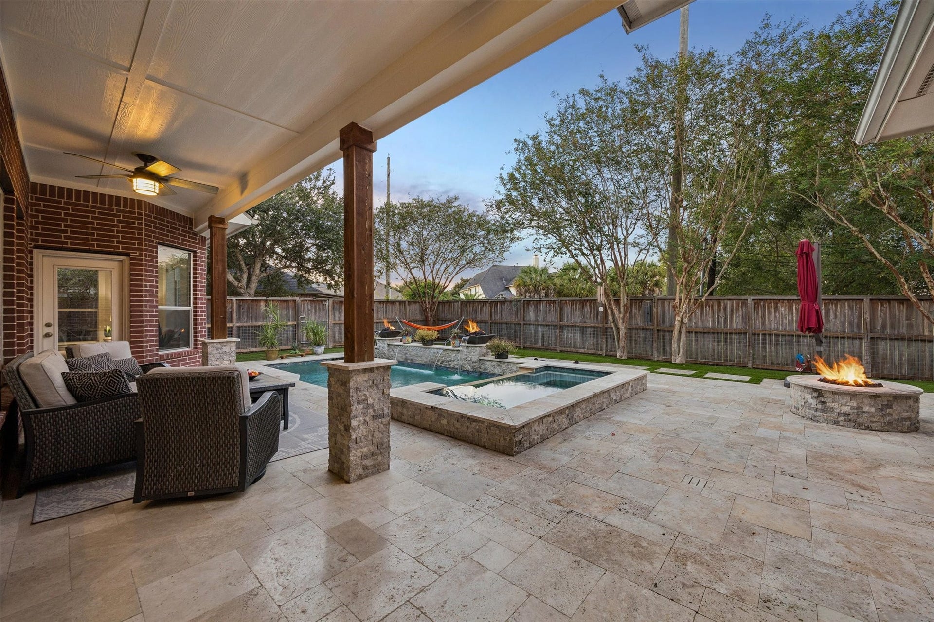 3523 Silvercreek Drive, Manvel, TX 77578 View of resort style back yard. Stunning!