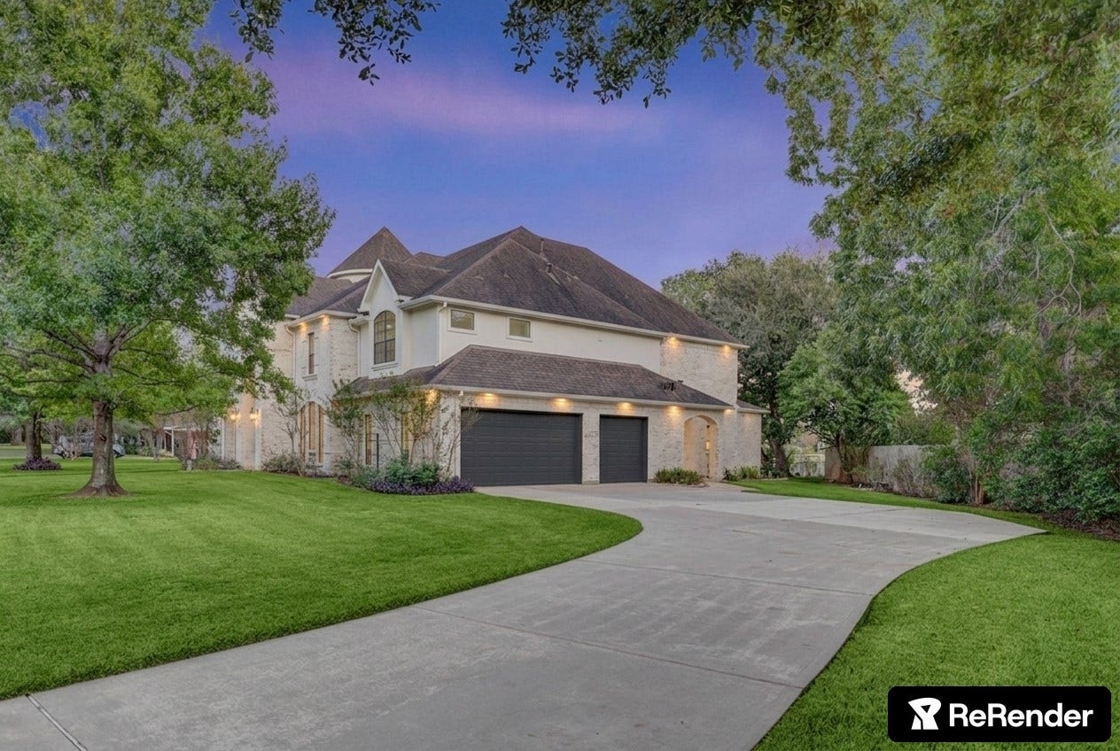 702 Piedmont Street, Sugar Land, TX 77478 Render demonstrating a slurry finish and new trim color