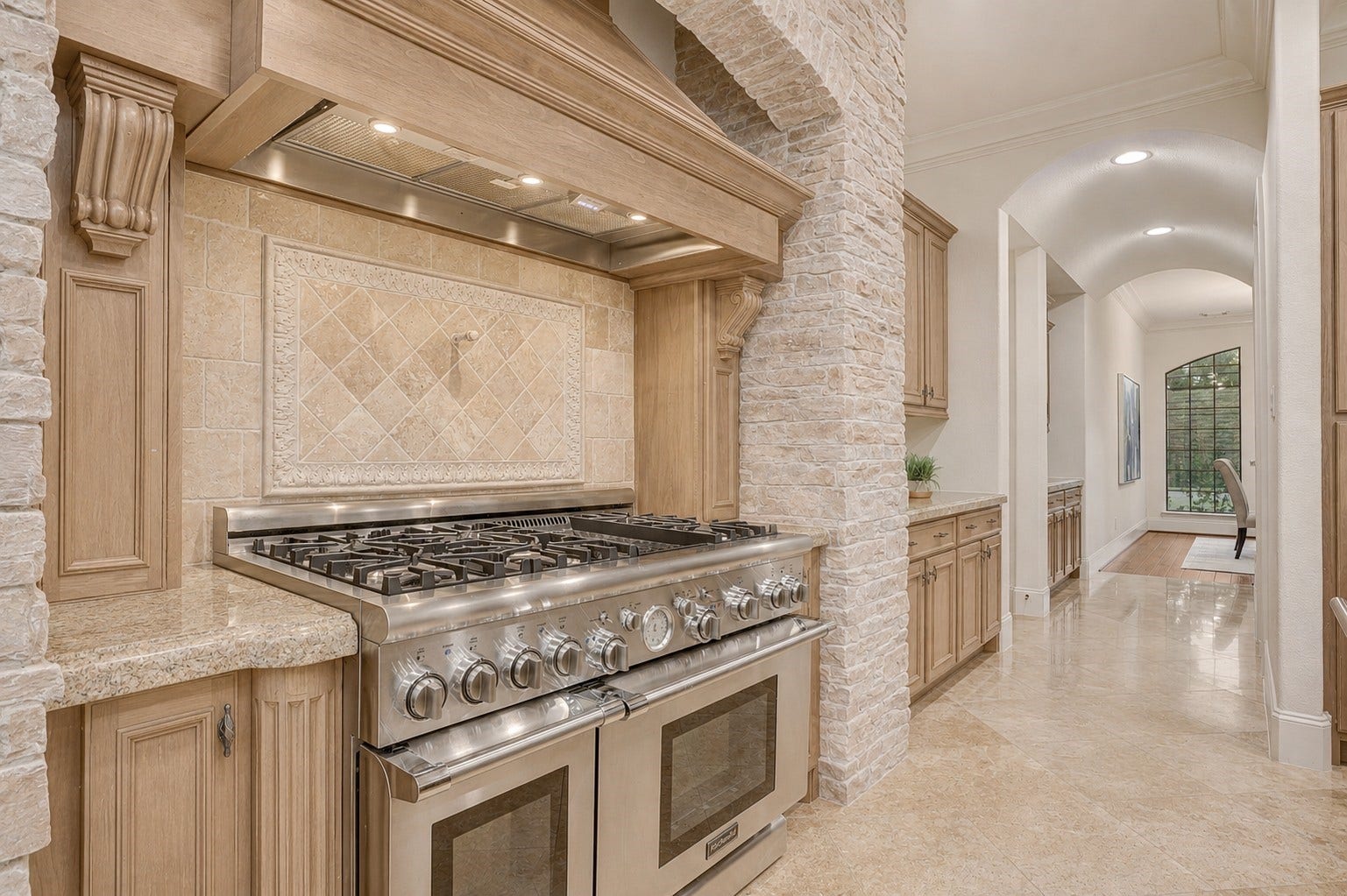 702 Piedmont Street, Sugar Land, TX 77478 Render with re-stained cabinetry