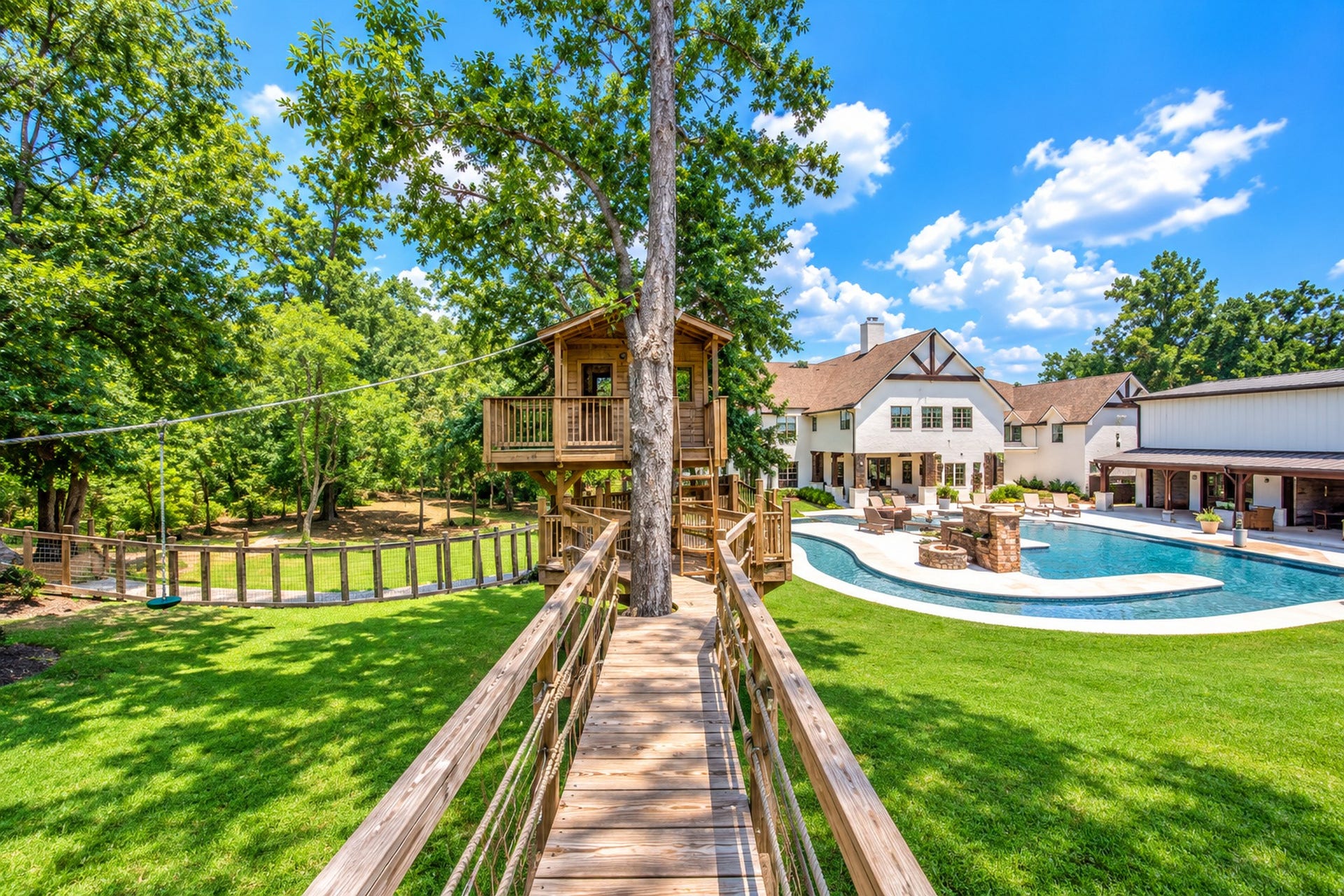 37753 Marias Way, Magnolia, TX 77354 Adventure continues outdoors with an elaborate treehouse and zip line tucked among the trees, adding another unexpected element of recreation and fun to this remarkable property.