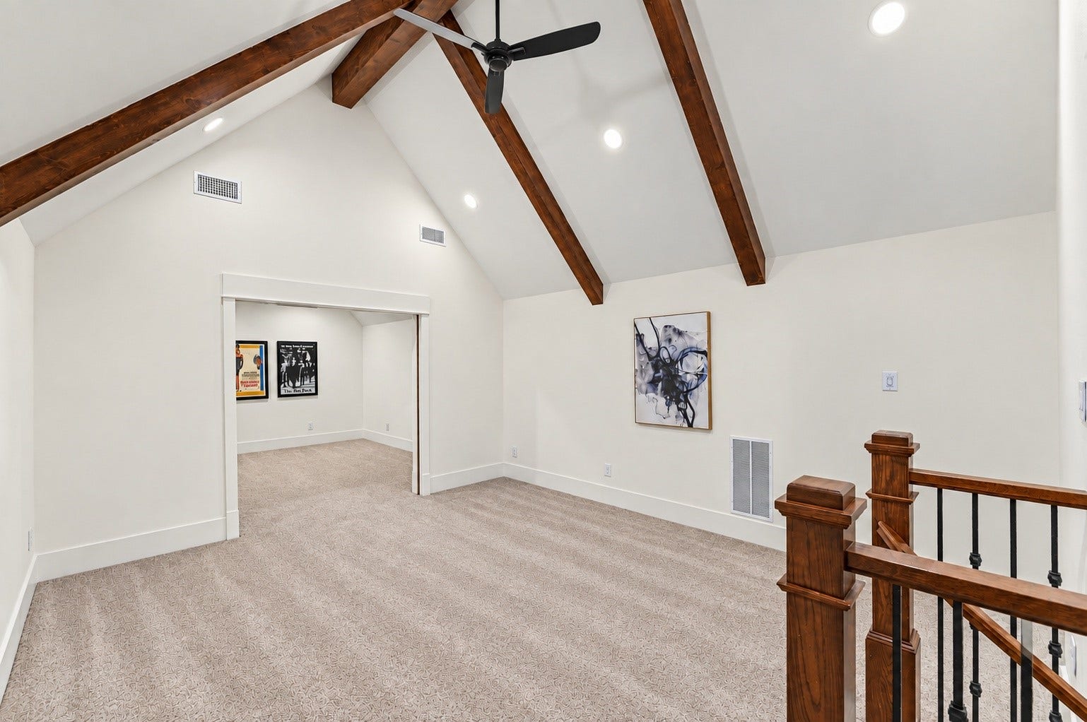 37753 Marias Way, Magnolia, TX 77354 A third-level game and flex space adds even more room for recreation, with vaulted ceilings, exposed beams and access to a more secluded media room.
