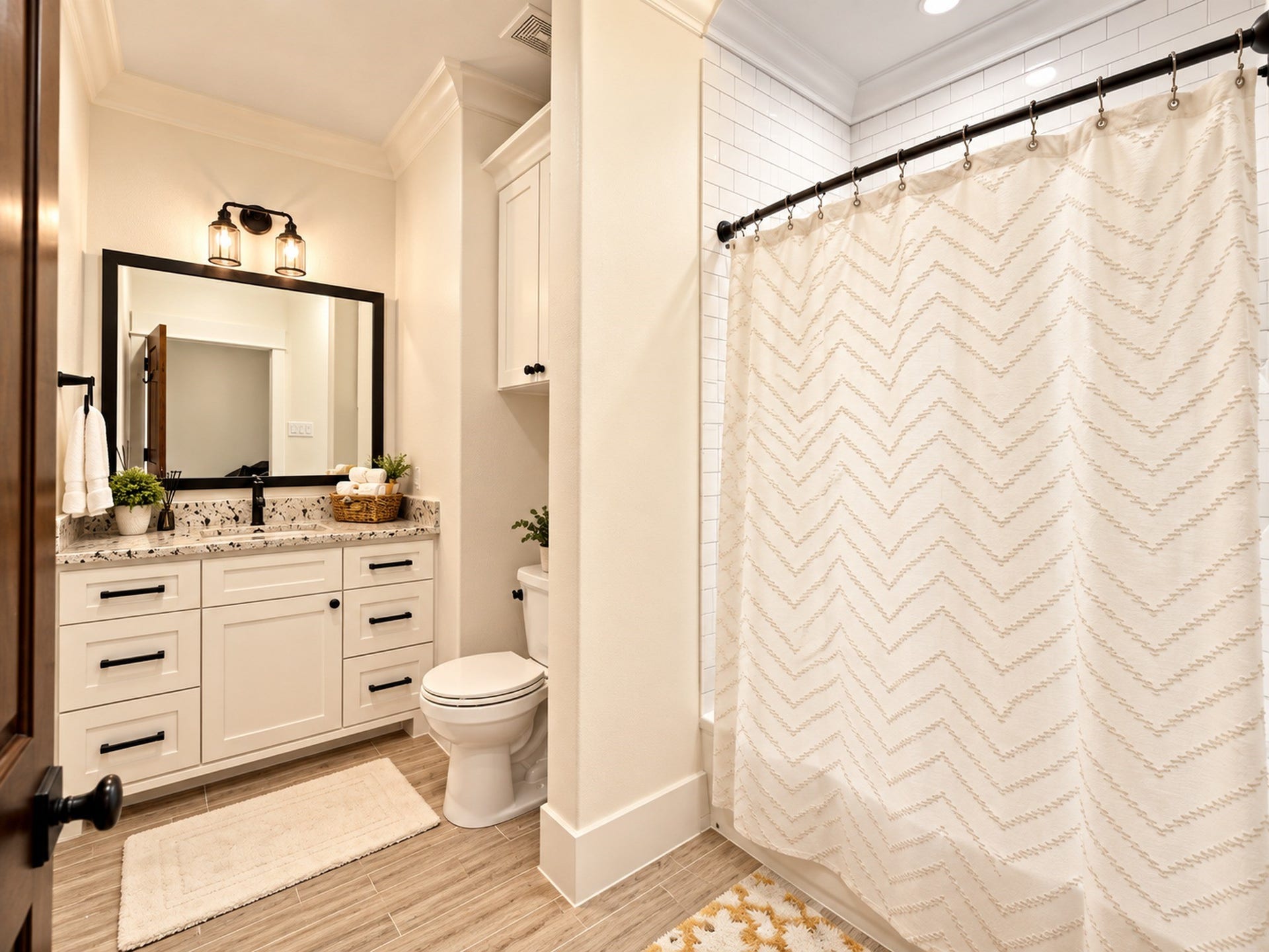 37753 Marias Way, Magnolia, TX 77354 The apartments primary bedroom includes a private en-suite bath with a spacious vanity and tub/shower combination.