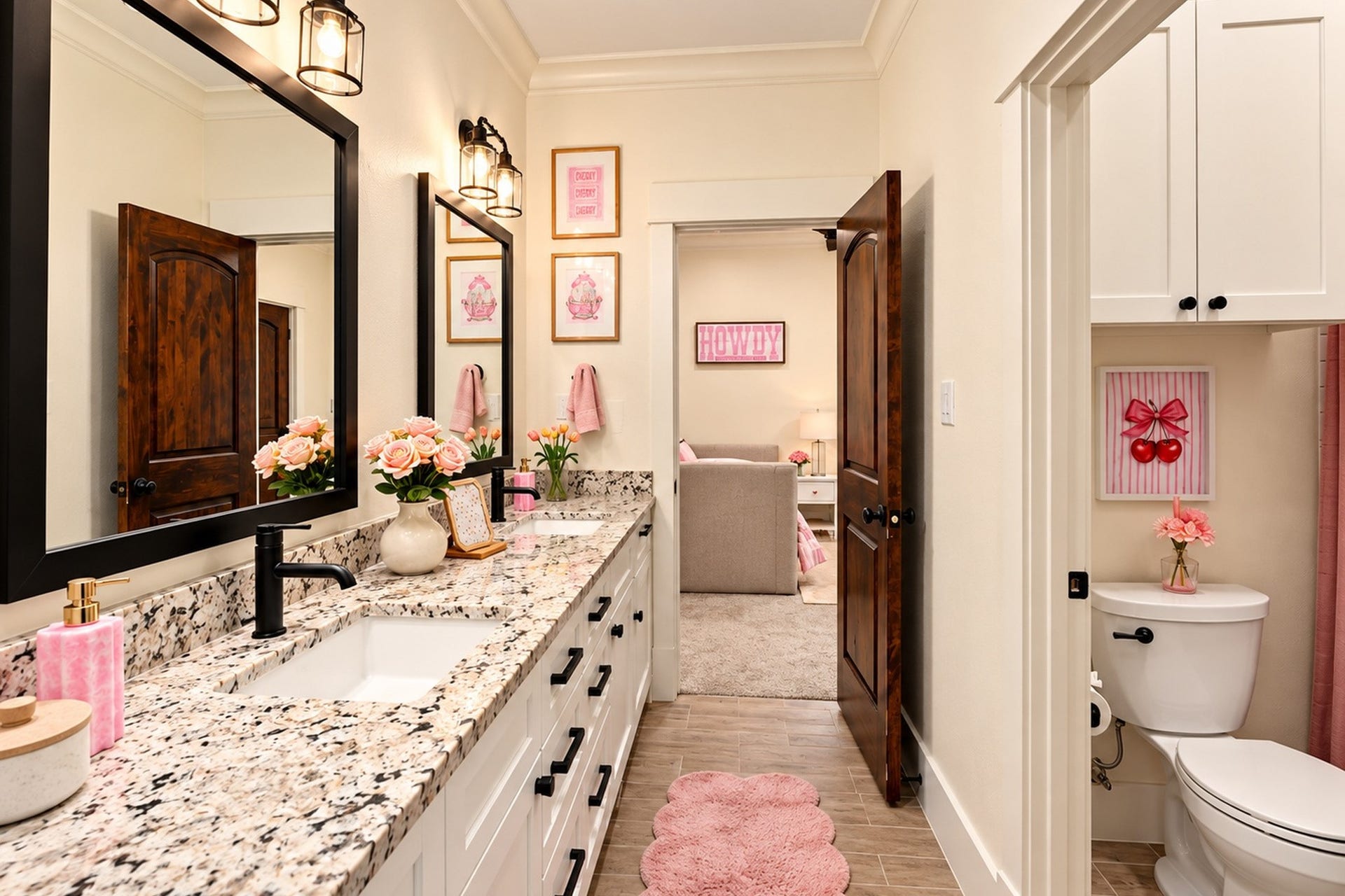 37753 Marias Way, Magnolia, TX 77354 A connected bath serves two upstairs bedrooms and features dual sinks with generous vanity storage and a separate bathing area for added functionality.