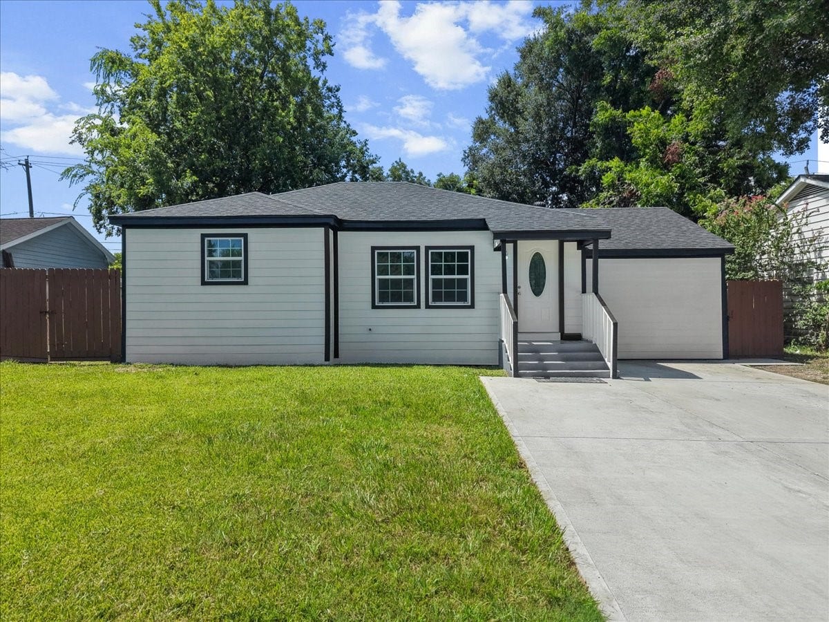 1105 W Ellaine Avenue, Pasadena, TX 77506 Modern curb appeal with fresh landscaping and new exterior finishes.
