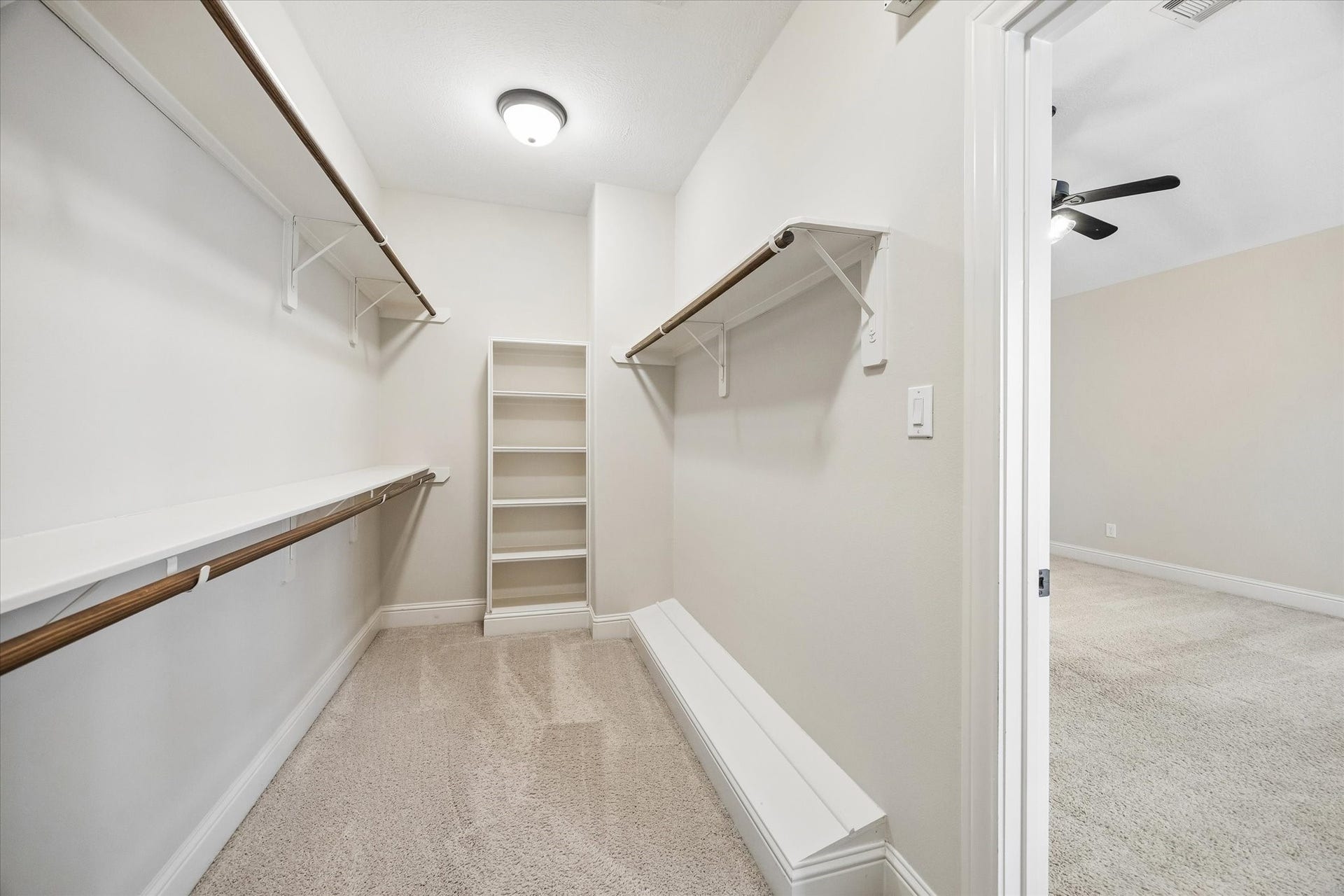 5513 Petty Street, #C, Houston, TX 77007 Oversized walk-in closet with built-in shelving and abundant storage space.