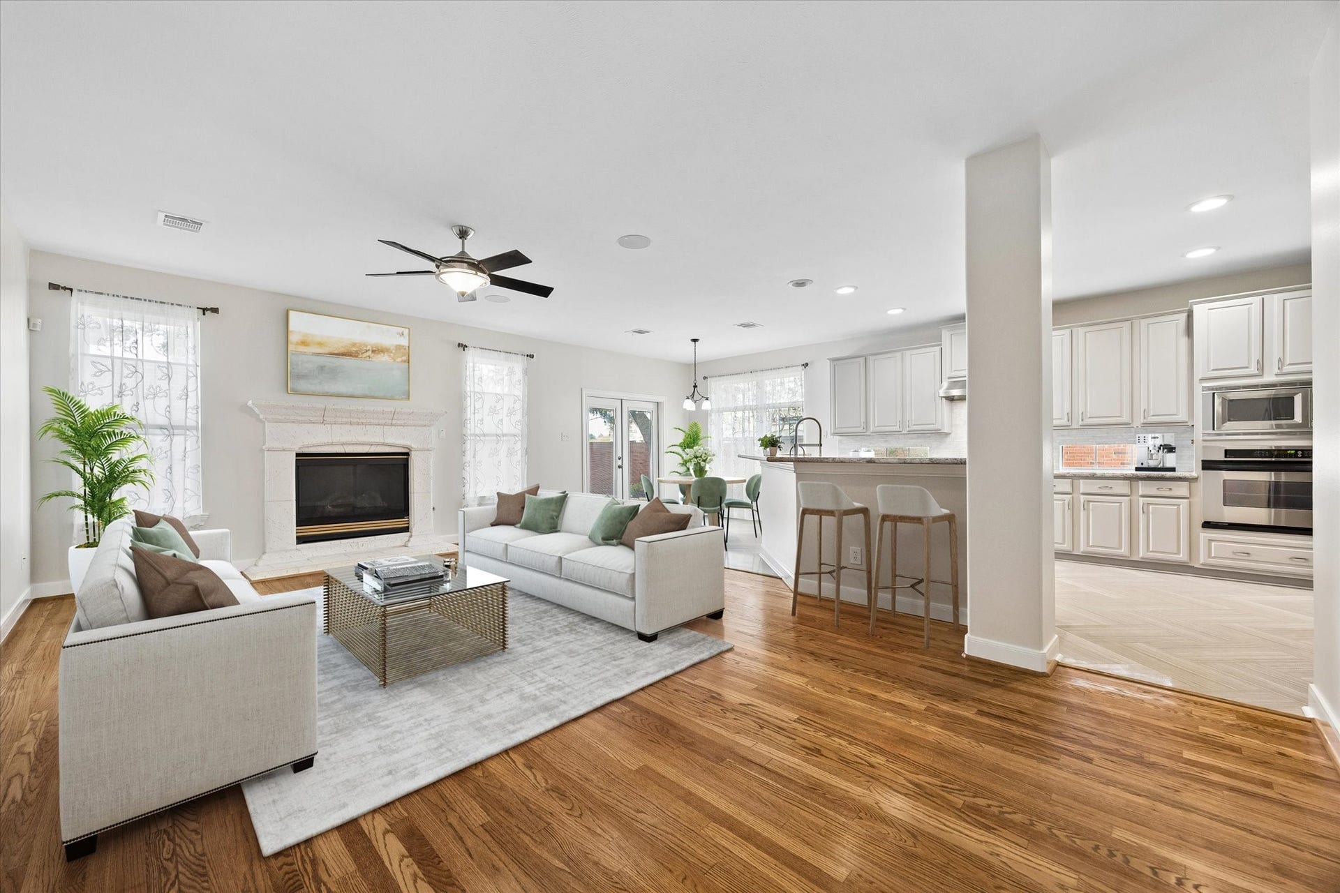 1502 Lakeside Enclave Drive, Houston, TX 77077 The Living Room Virtually Staged.