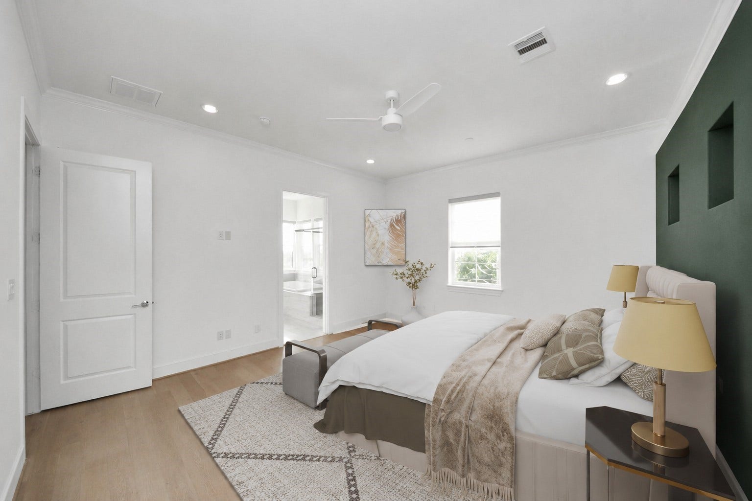 4005 Woodshire Village Estates, Houston, TX 77025 Virtually staged primary bedroom