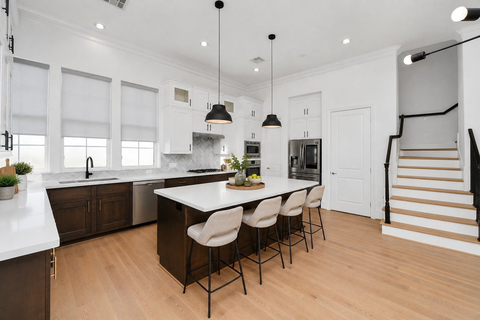 4005 Woodshire Village Estates, Houston, TX 77025 Kitchen island**Virtually staged