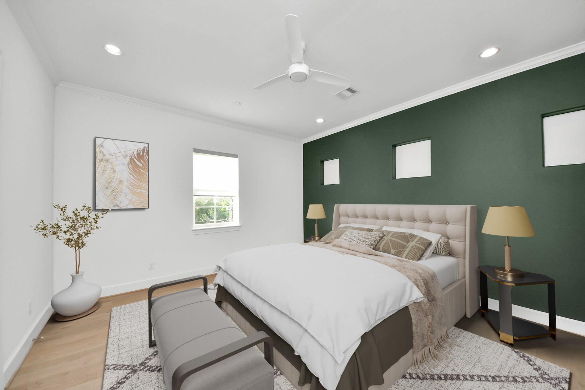 4005 Woodshire Village Estates, Houston, TX 77025 Virtually staged primary bedroom