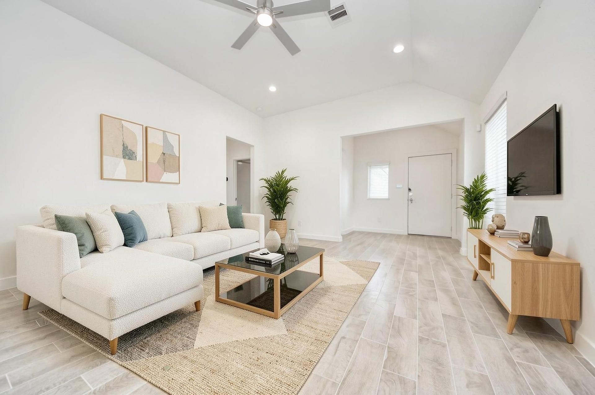 5830 Madison Trail Drive, Richmond, TX 77469 Virtually Staged - Living Room. Sample photo of completed home with similar floor plan. Actual colors and selections may vary.